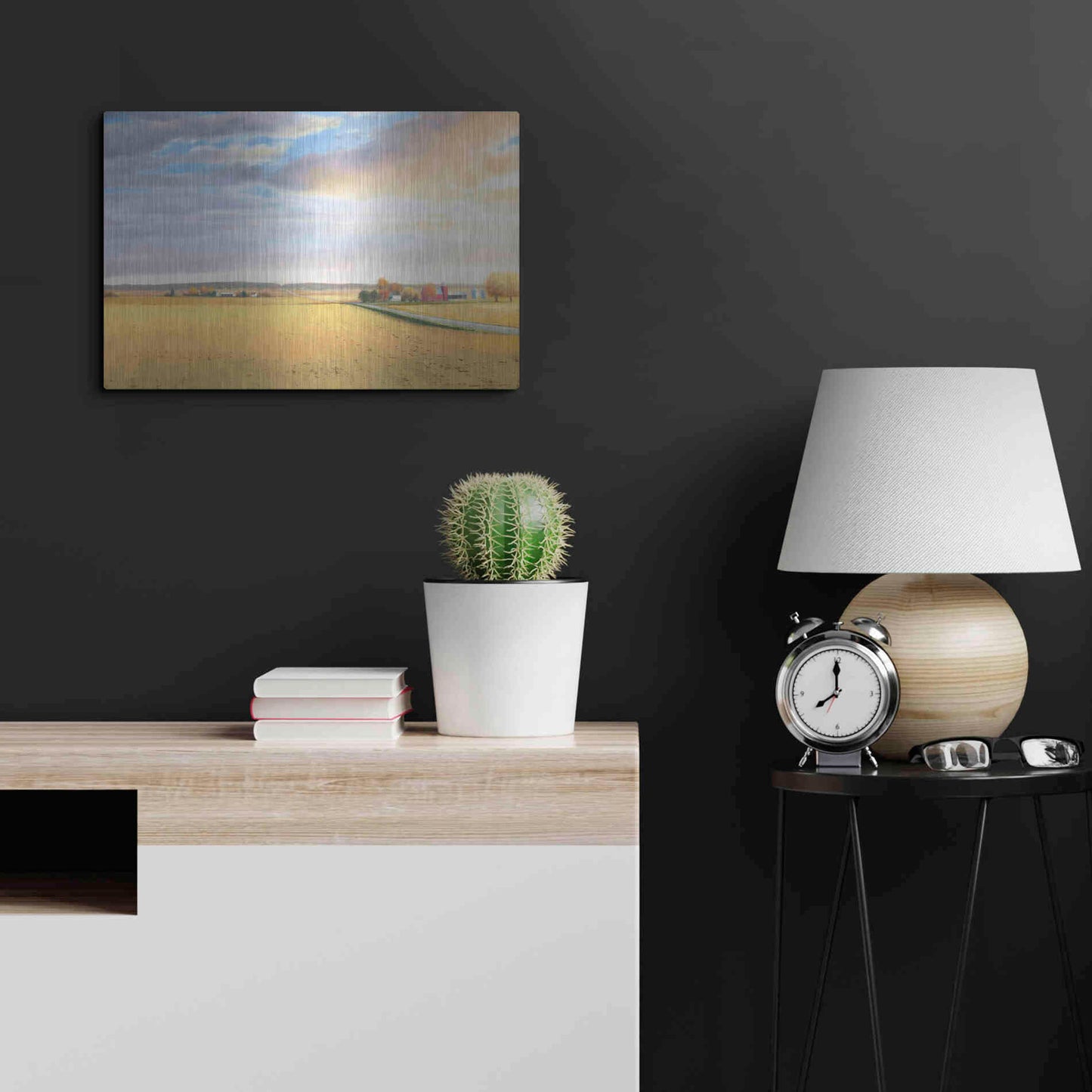 Luxe Metal Art 'Heartland Landscape' by James Wiens, Metal Wall Art,24x16