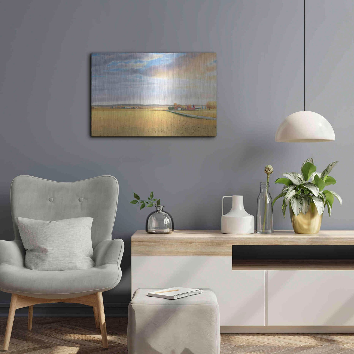 Luxe Metal Art 'Heartland Landscape' by James Wiens, Metal Wall Art,24x16