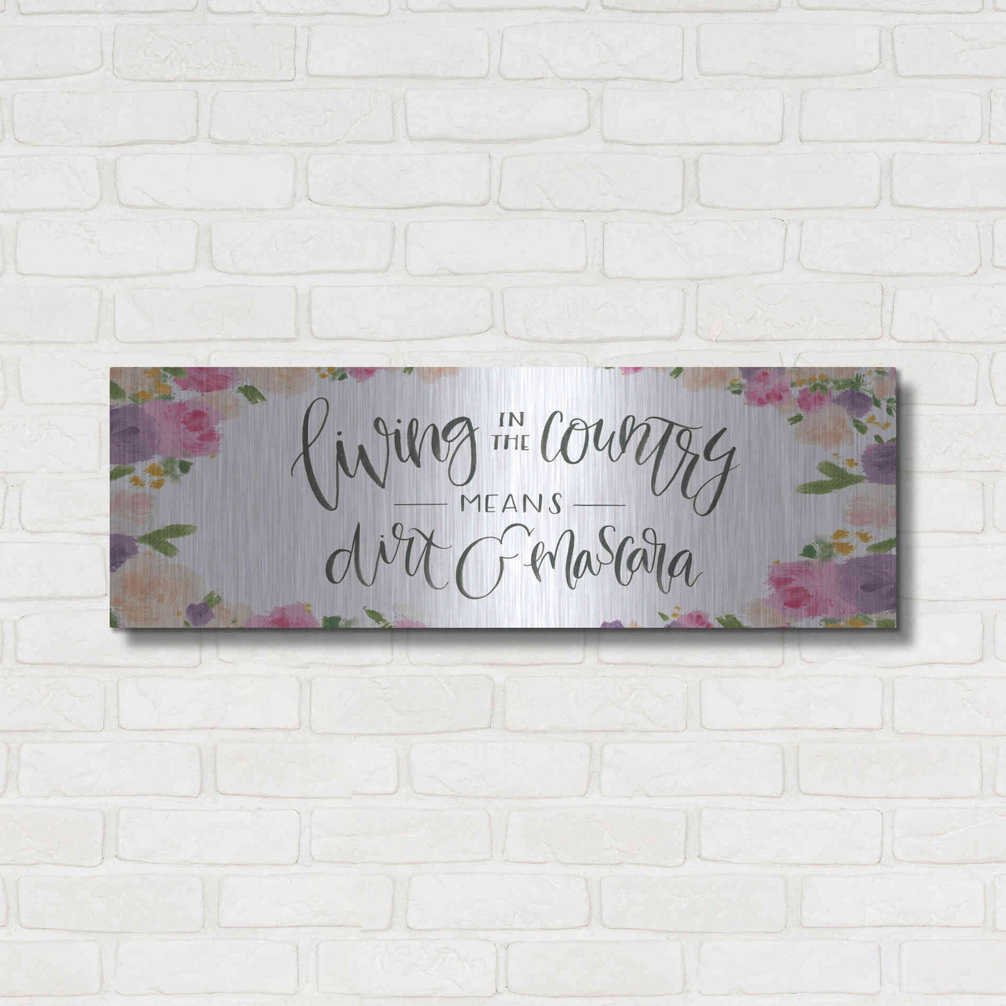 Luxe Metal Art 'Beautiful Country IV' by James Wiens, Metal Wall Art,36x12