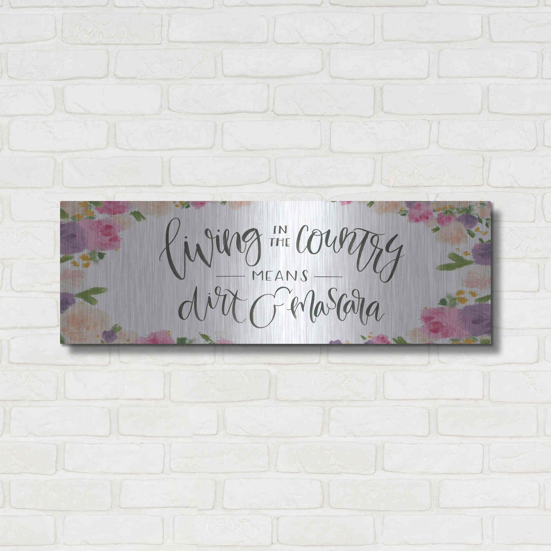 Luxe Metal Art 'Beautiful Country IV' by James Wiens, Metal Wall Art,36x12