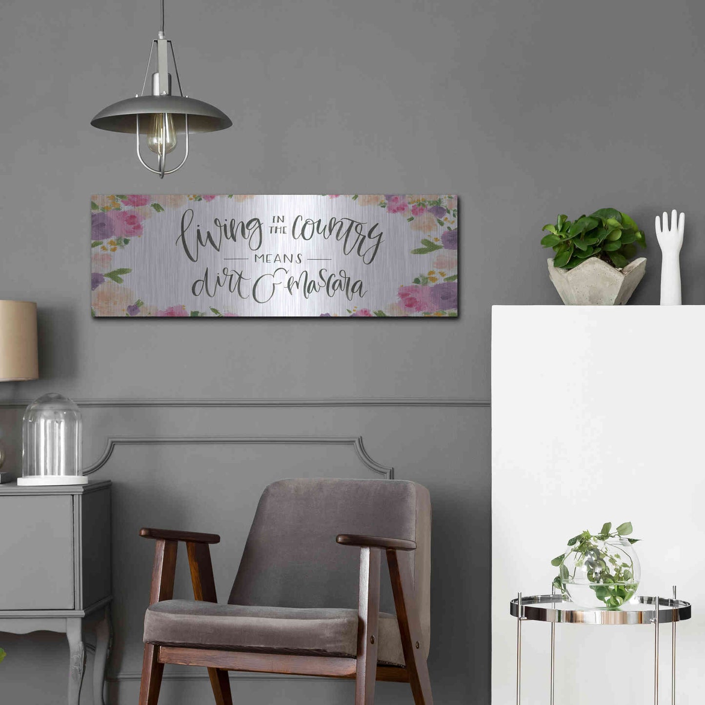 Luxe Metal Art 'Beautiful Country IV' by James Wiens, Metal Wall Art,36x12