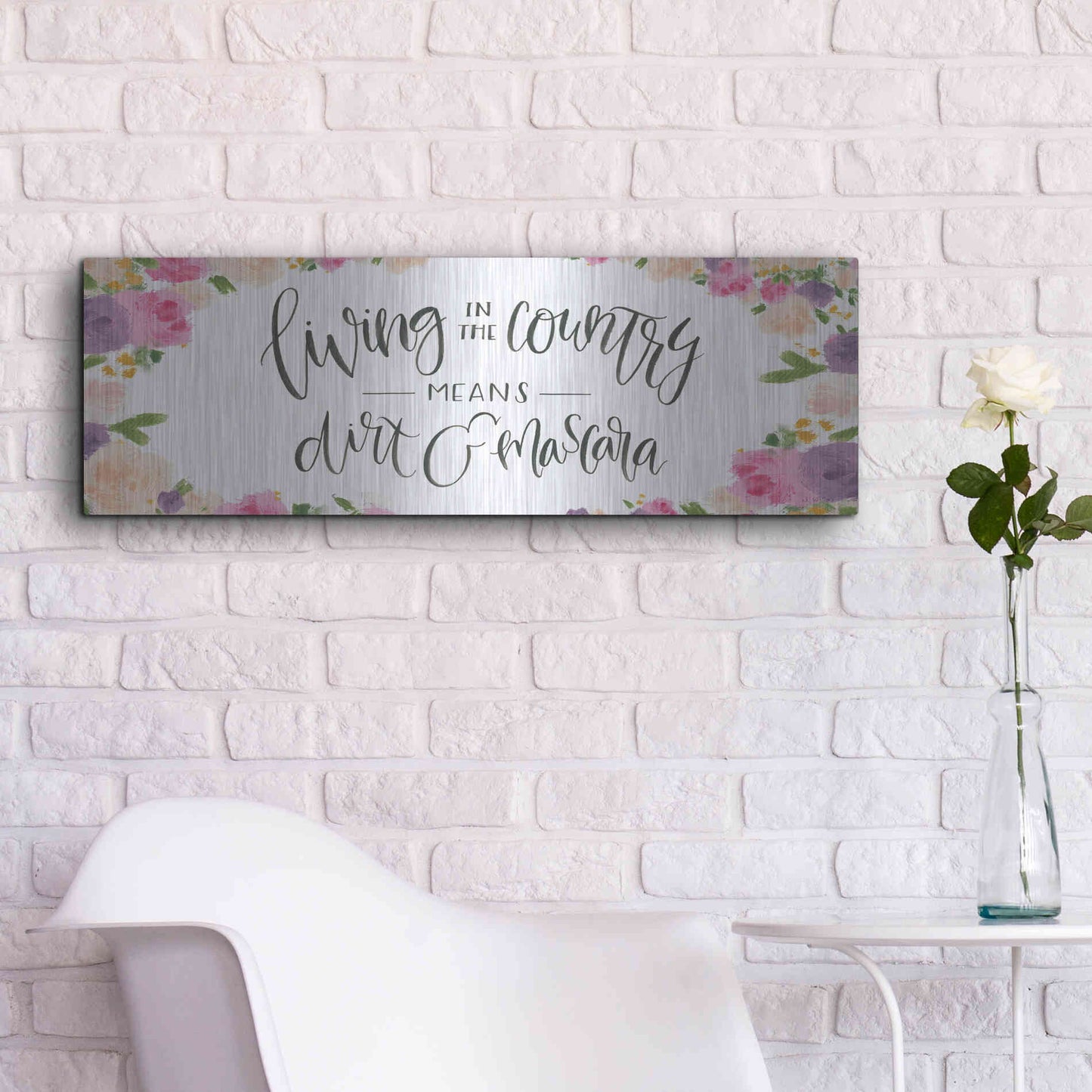 Luxe Metal Art 'Beautiful Country IV' by James Wiens, Metal Wall Art,36x12