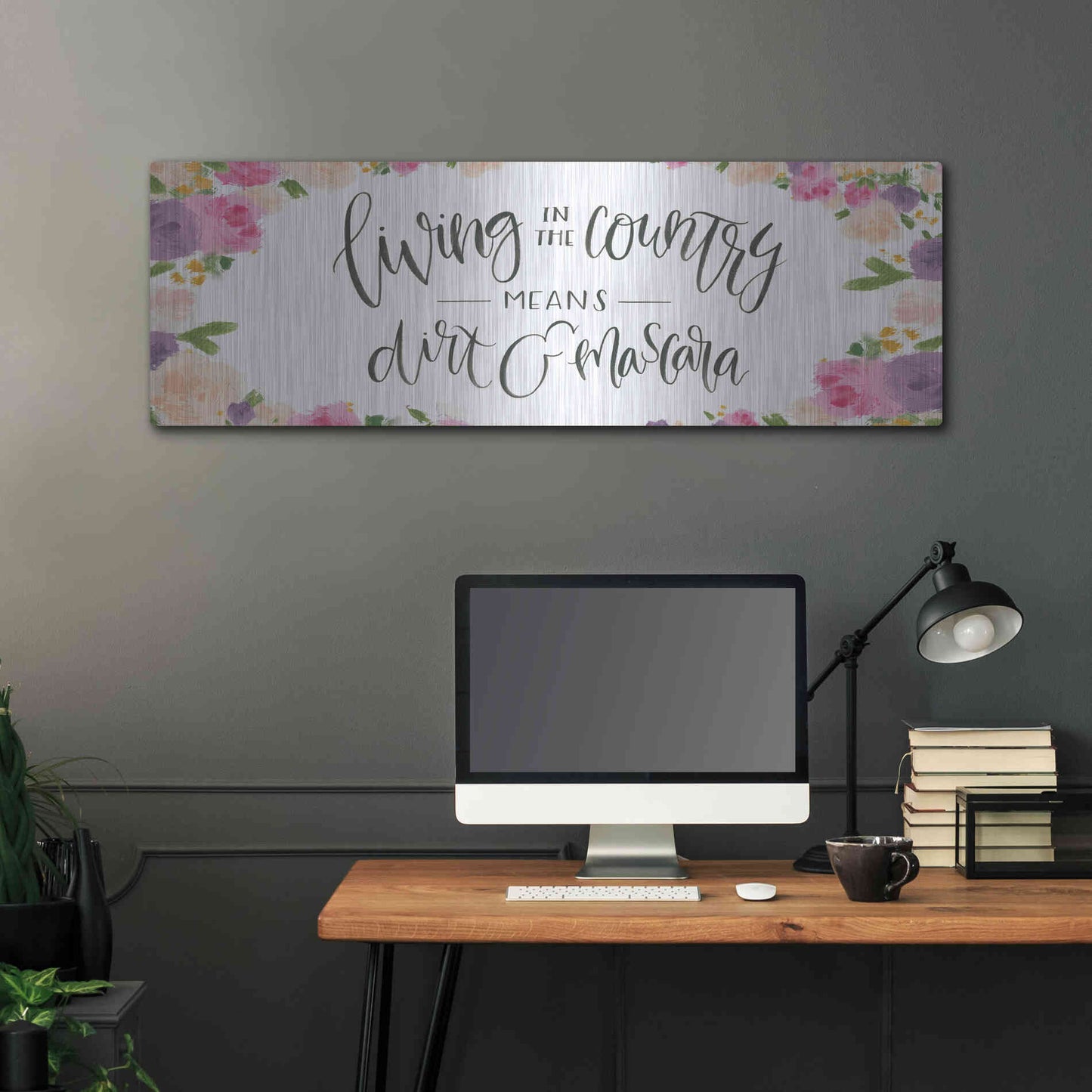 Luxe Metal Art 'Beautiful Country IV' by James Wiens, Metal Wall Art,48x16