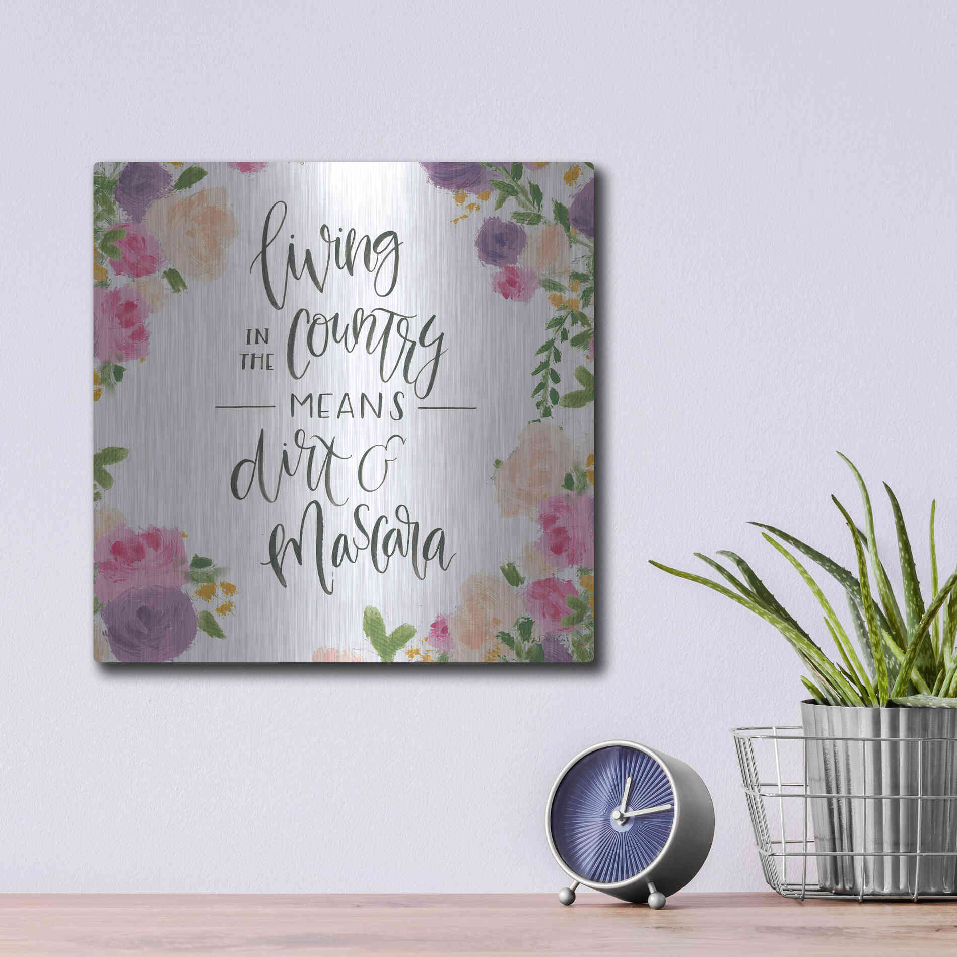 Luxe Metal Art 'Beautiful Country V' by James Wiens, Metal Wall Art,12x12