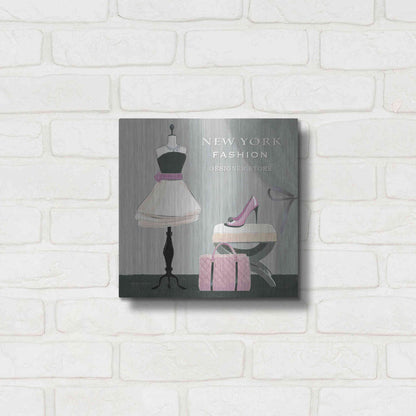 Luxe Metal Art 'Dress Fitting Boutique Sq I' by Marco Fabiano, Metal Wall Art,12x12