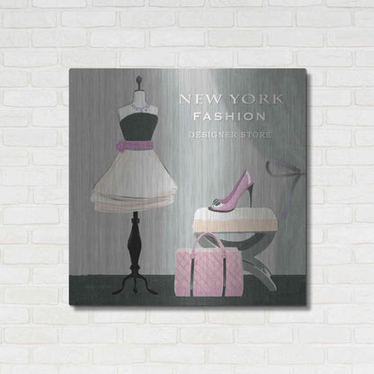 Luxe Metal Art 'Dress Fitting Boutique Sq I' by Marco Fabiano, Metal Wall Art,36x36