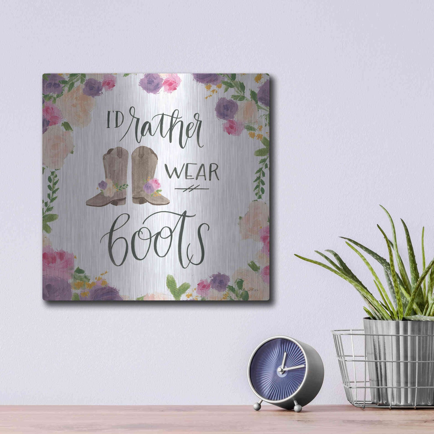 Luxe Metal Art 'Beautiful Country VII' by James Wiens, Metal Wall Art,12x12