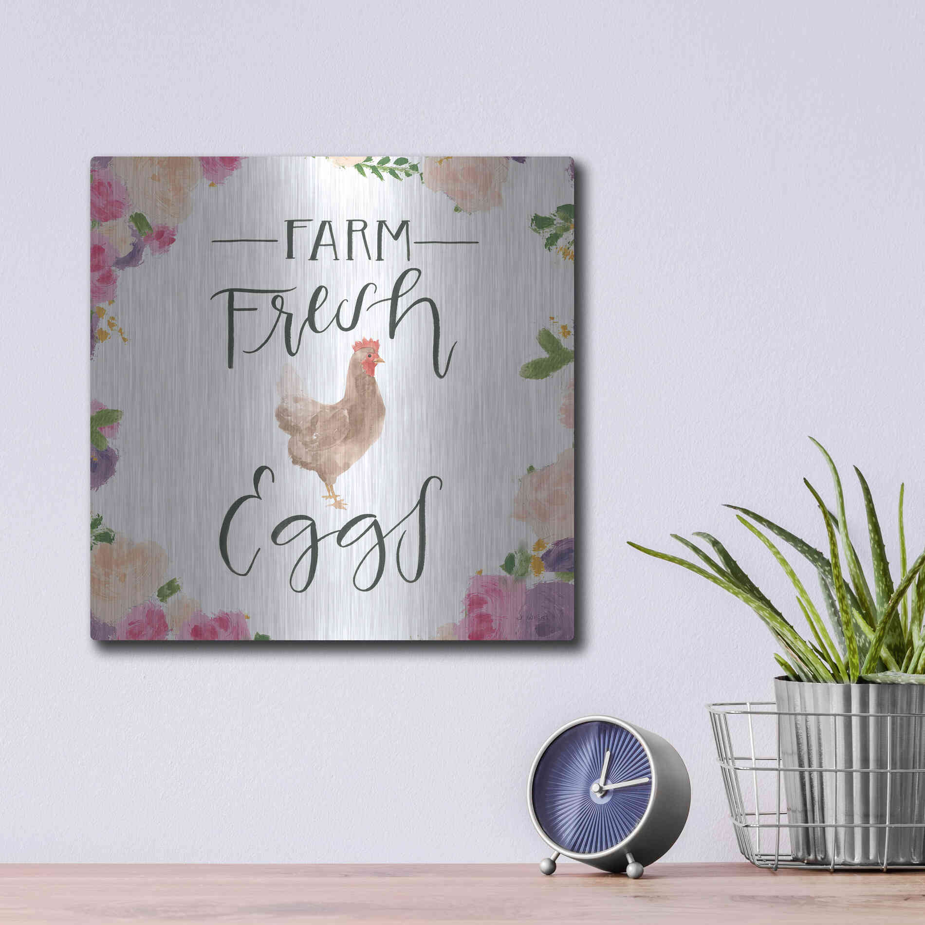 Luxe Metal Art 'Beautiful Country VIII' by James Wiens, Metal Wall Art,12x12