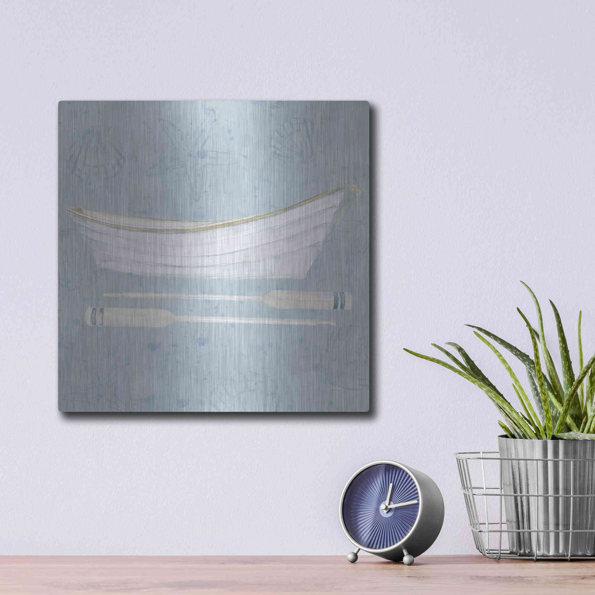 Luxe Metal Art 'Serene Seaside I' by James Wiens, Metal Wall Art,12x12