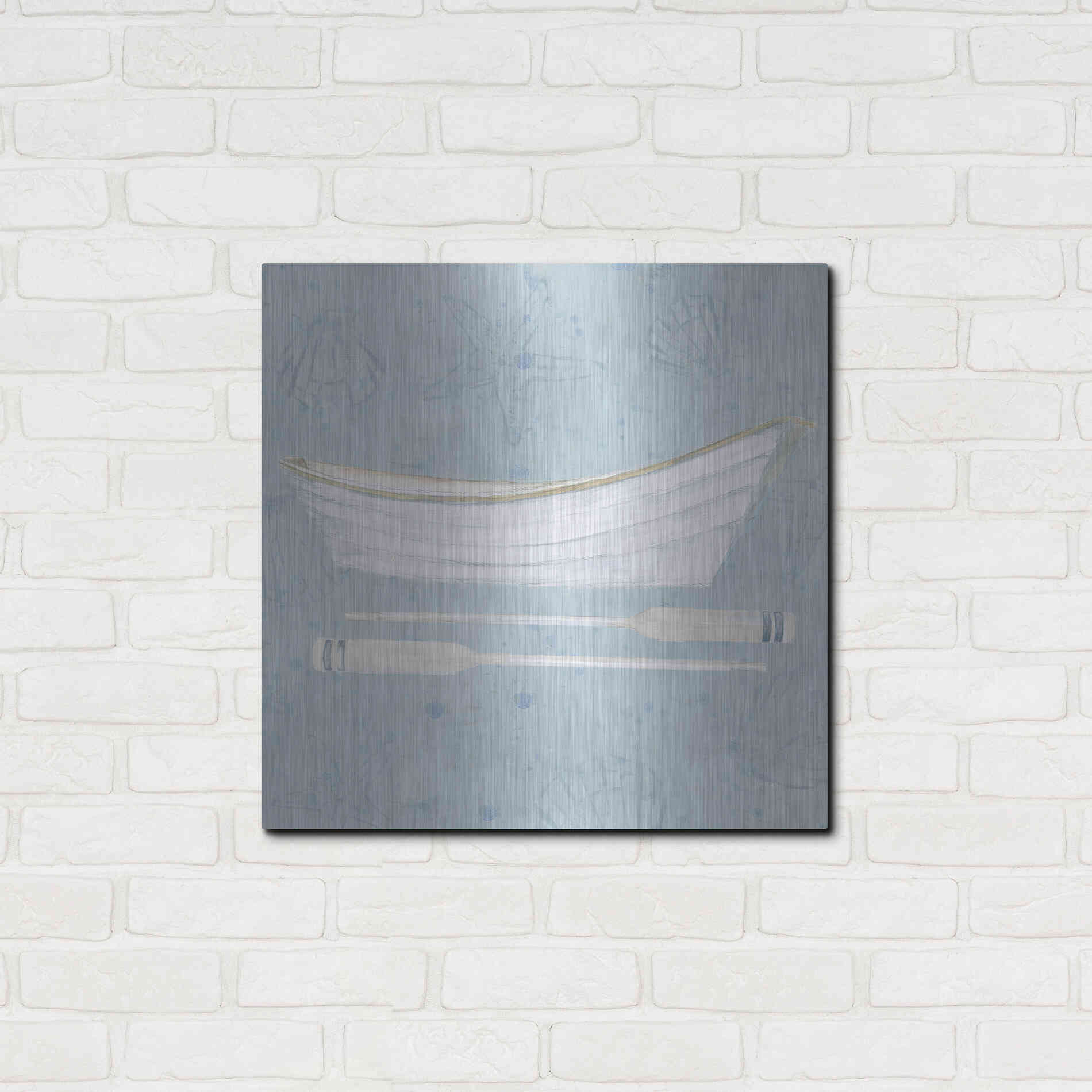 Luxe Metal Art 'Serene Seaside I' by James Wiens, Metal Wall Art,24x24