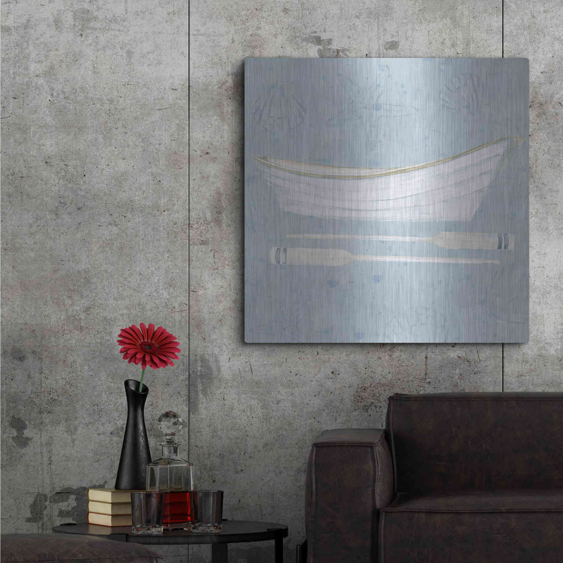 Luxe Metal Art 'Serene Seaside I' by James Wiens, Metal Wall Art,36x36
