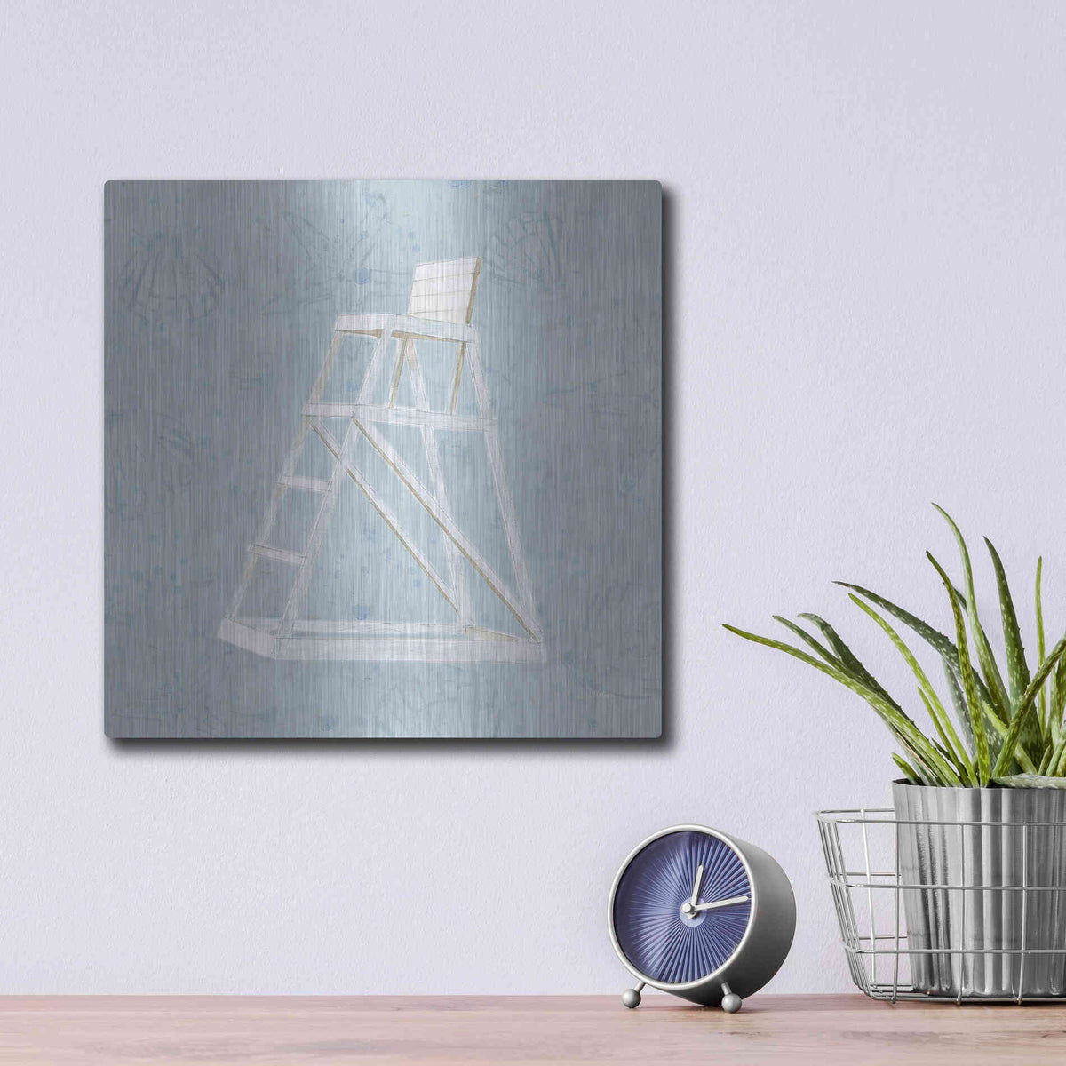 Luxe Metal Art 'Serene Seaside II' by James Wiens, Metal Wall Art,12x12
