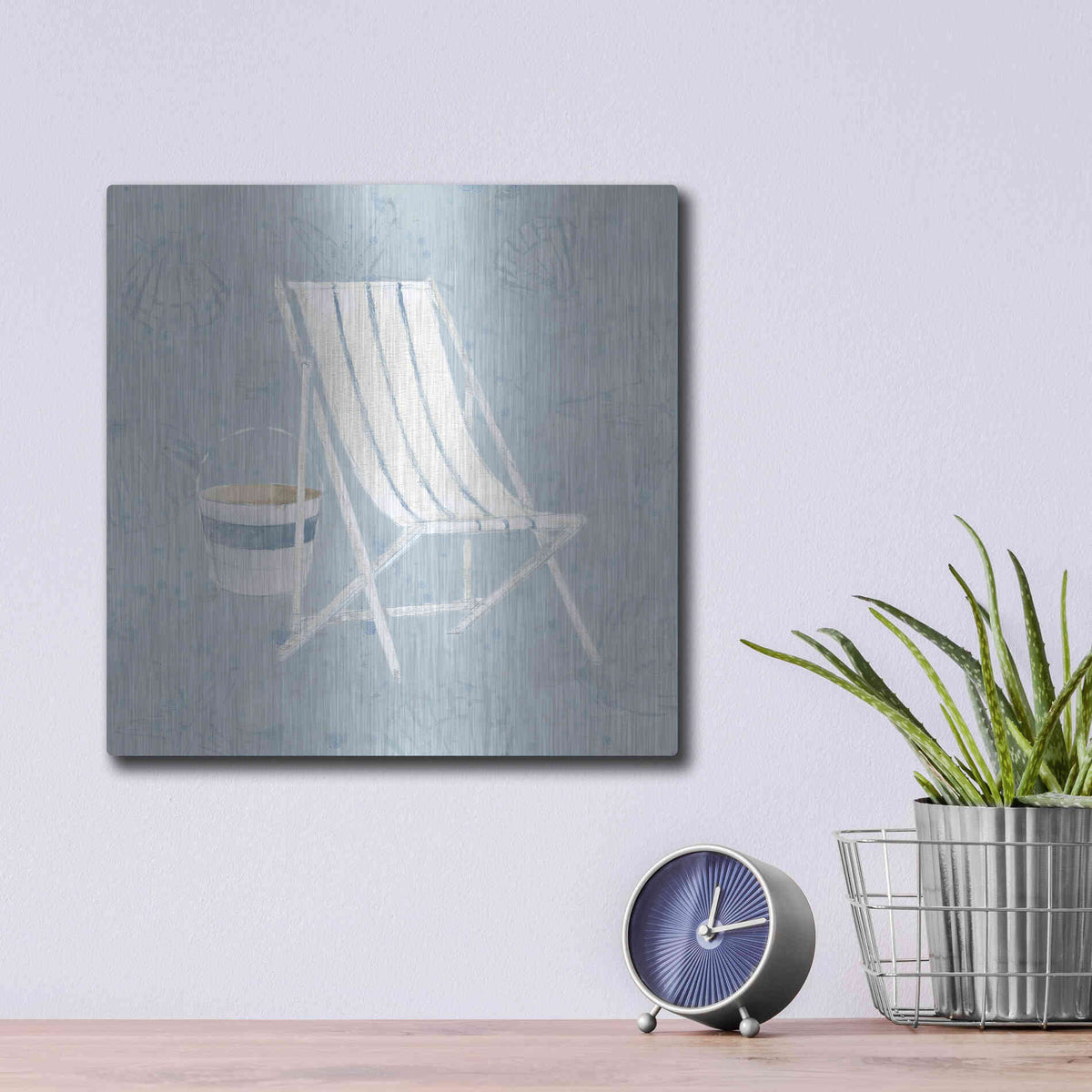Luxe Metal Art 'Serene Seaside III' by James Wiens, Metal Wall Art,12x12