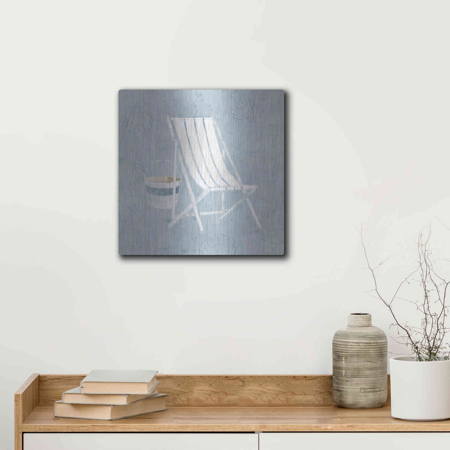 Luxe Metal Art 'Serene Seaside III' by James Wiens, Metal Wall Art,12x12