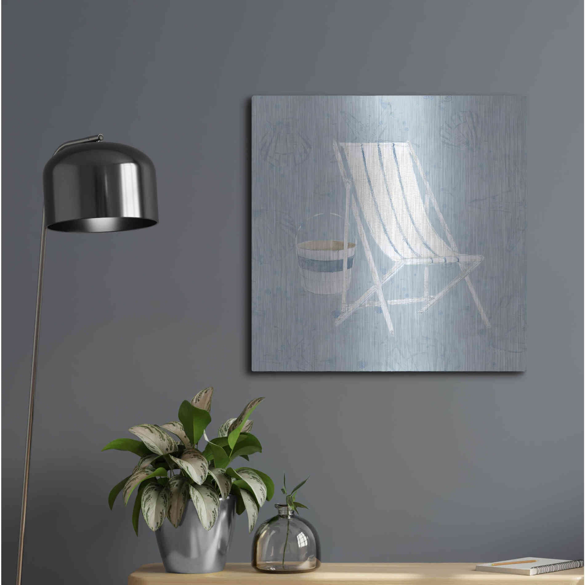 Luxe Metal Art 'Serene Seaside III' by James Wiens, Metal Wall Art,24x24