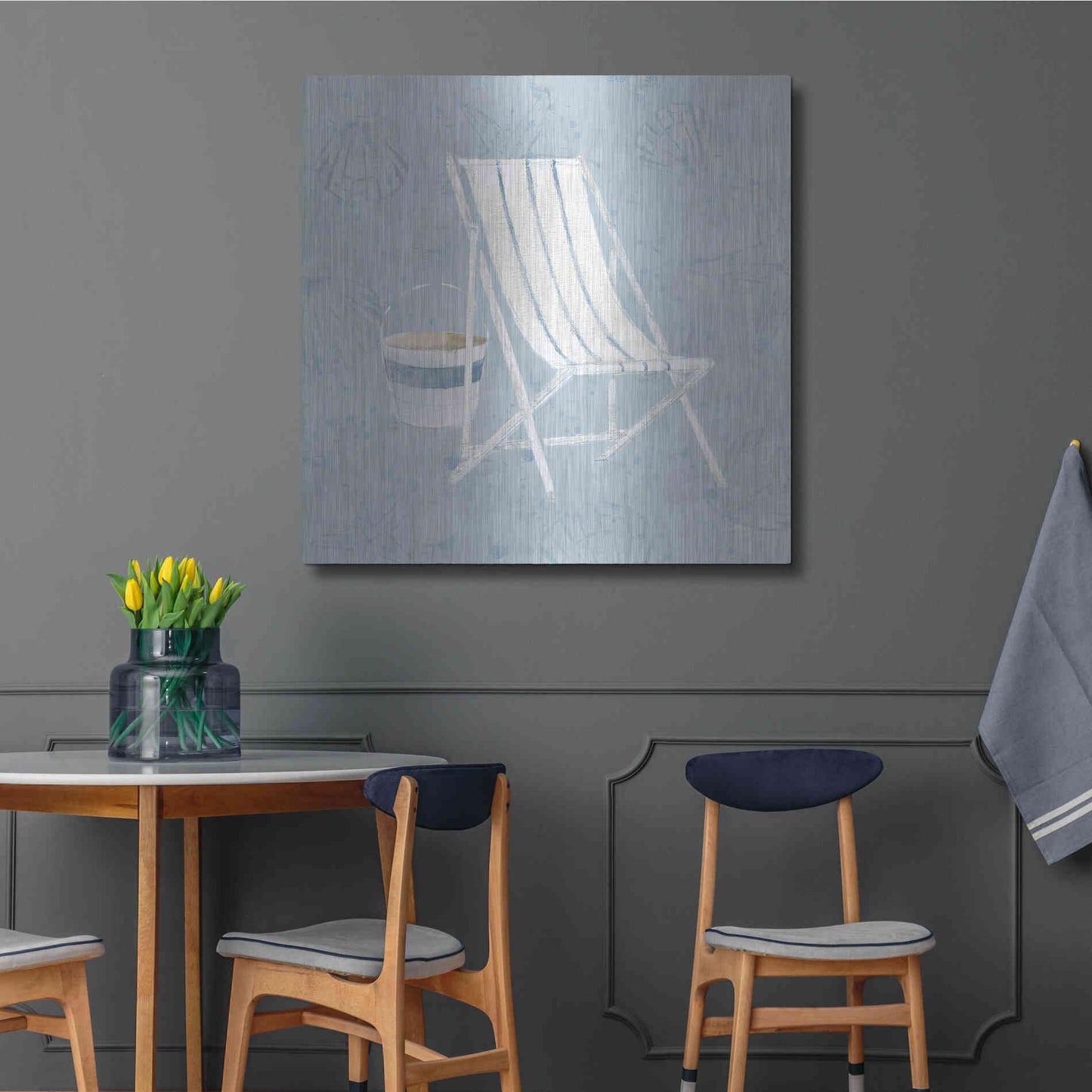 Luxe Metal Art 'Serene Seaside III' by James Wiens, Metal Wall Art,36x36