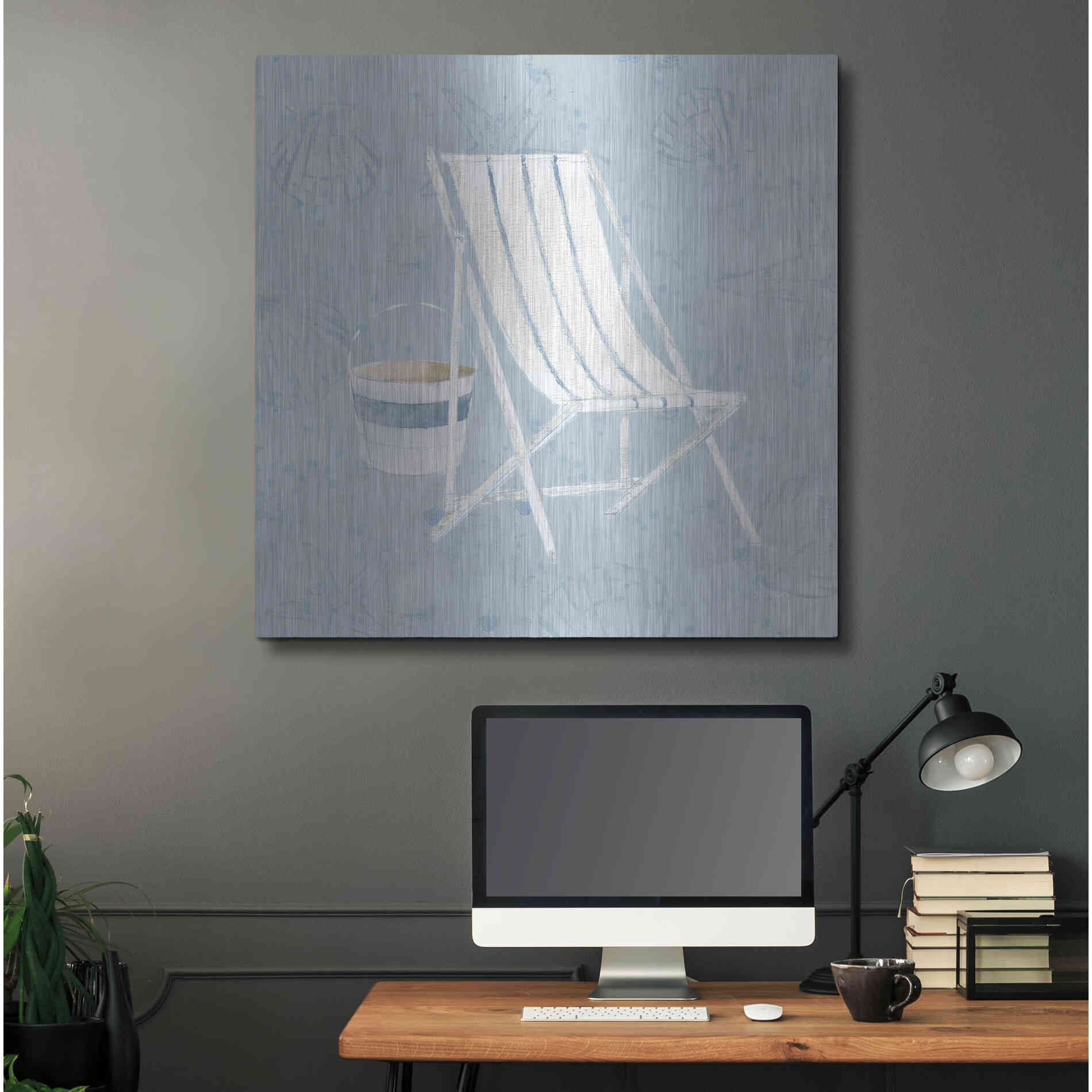 Luxe Metal Art 'Serene Seaside III' by James Wiens, Metal Wall Art,36x36