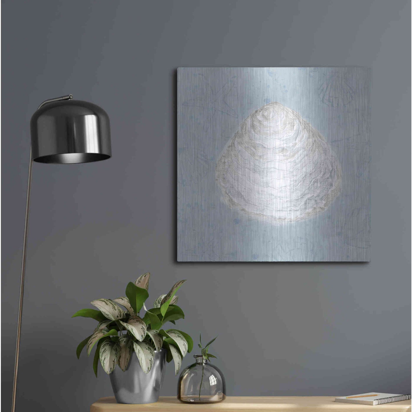 Luxe Metal Art 'Serene Shells I' by James Wiens, Metal Wall Art,24x24