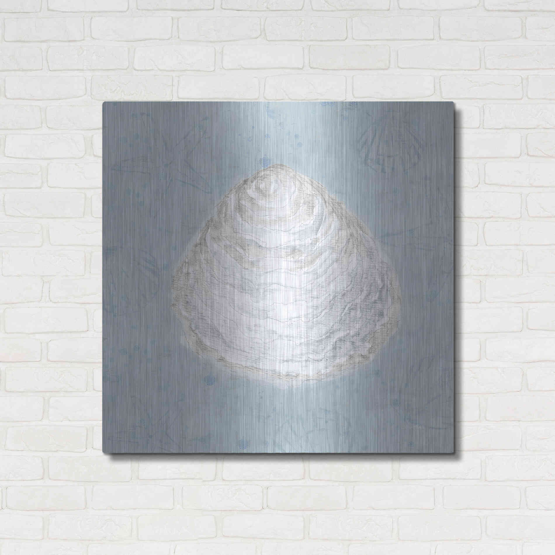 Luxe Metal Art 'Serene Shells I' by James Wiens, Metal Wall Art,36x36