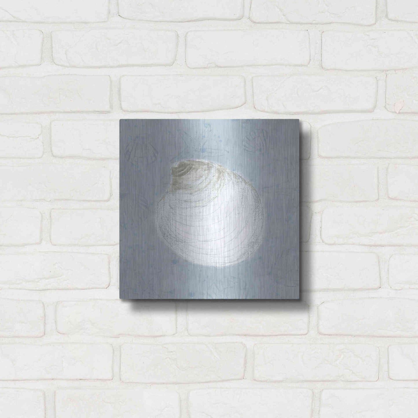 Luxe Metal Art 'Serene Shells II' by James Wiens, Metal Wall Art,12x12