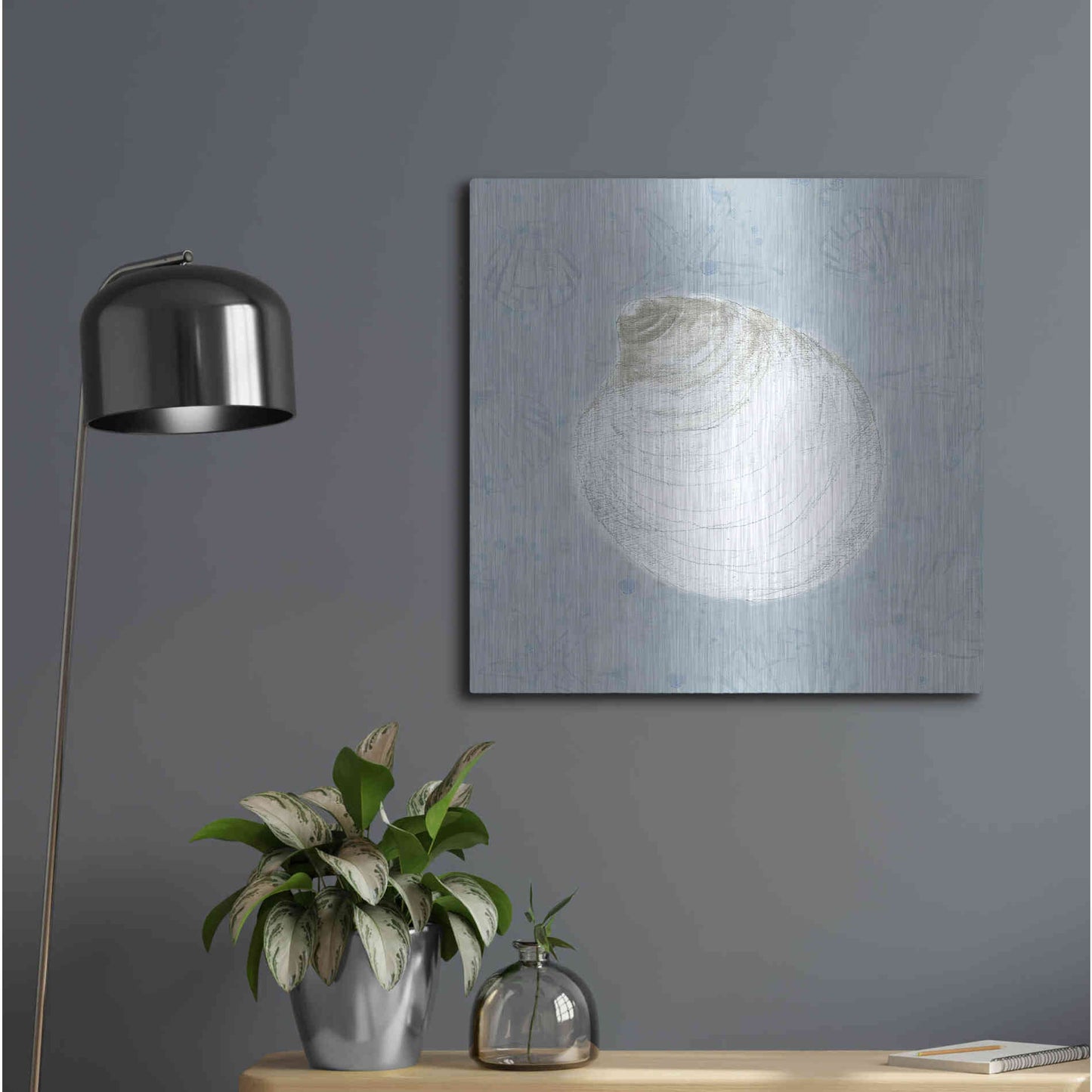 Luxe Metal Art 'Serene Shells II' by James Wiens, Metal Wall Art,24x24