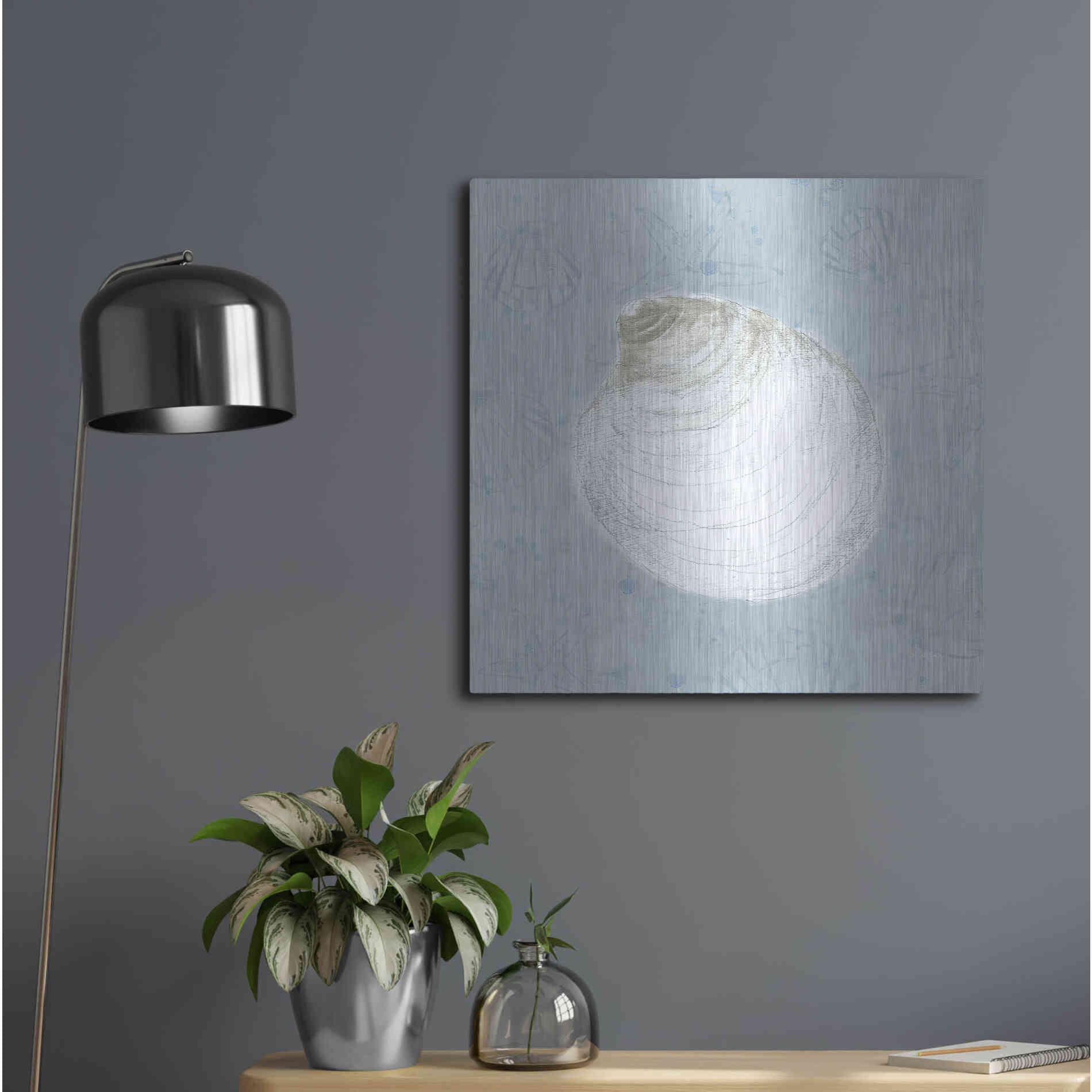Luxe Metal Art 'Serene Shells II' by James Wiens, Metal Wall Art,24x24
