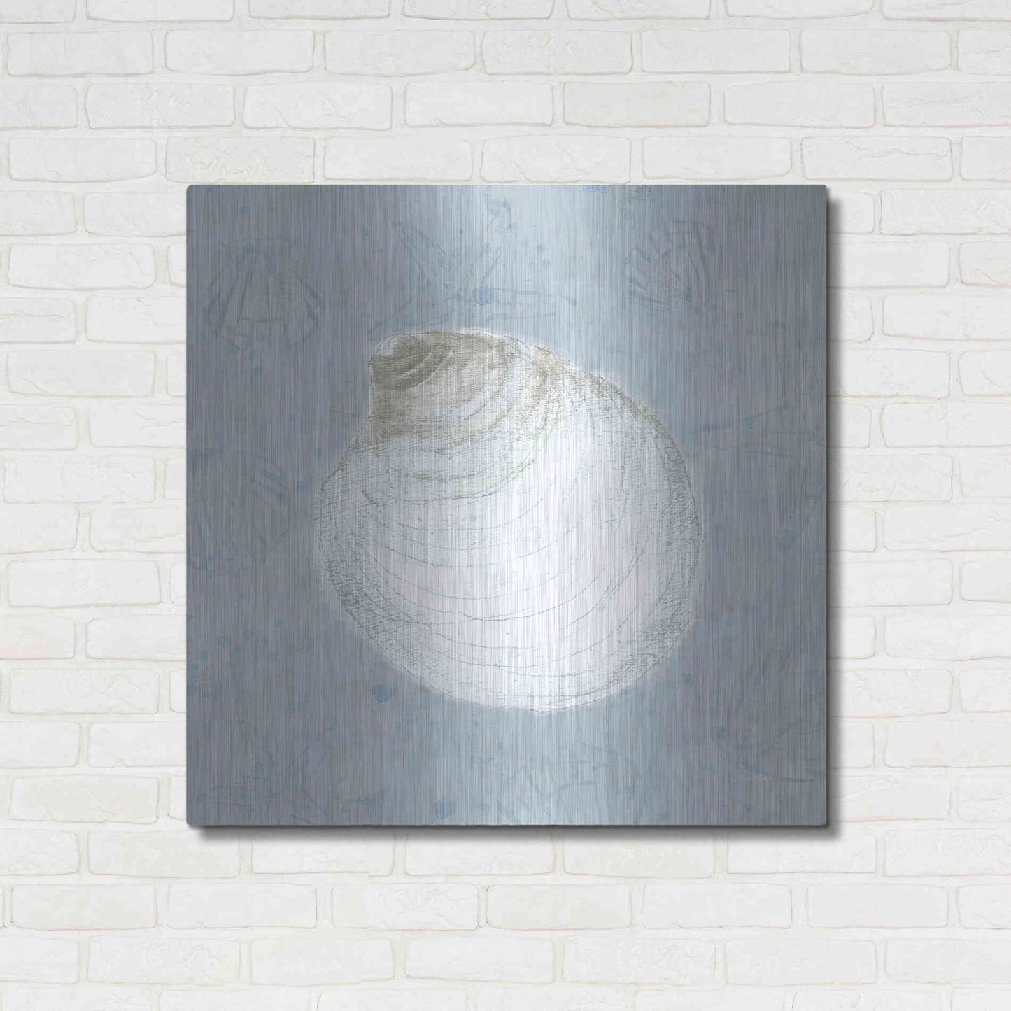 Luxe Metal Art 'Serene Shells II' by James Wiens, Metal Wall Art,36x36