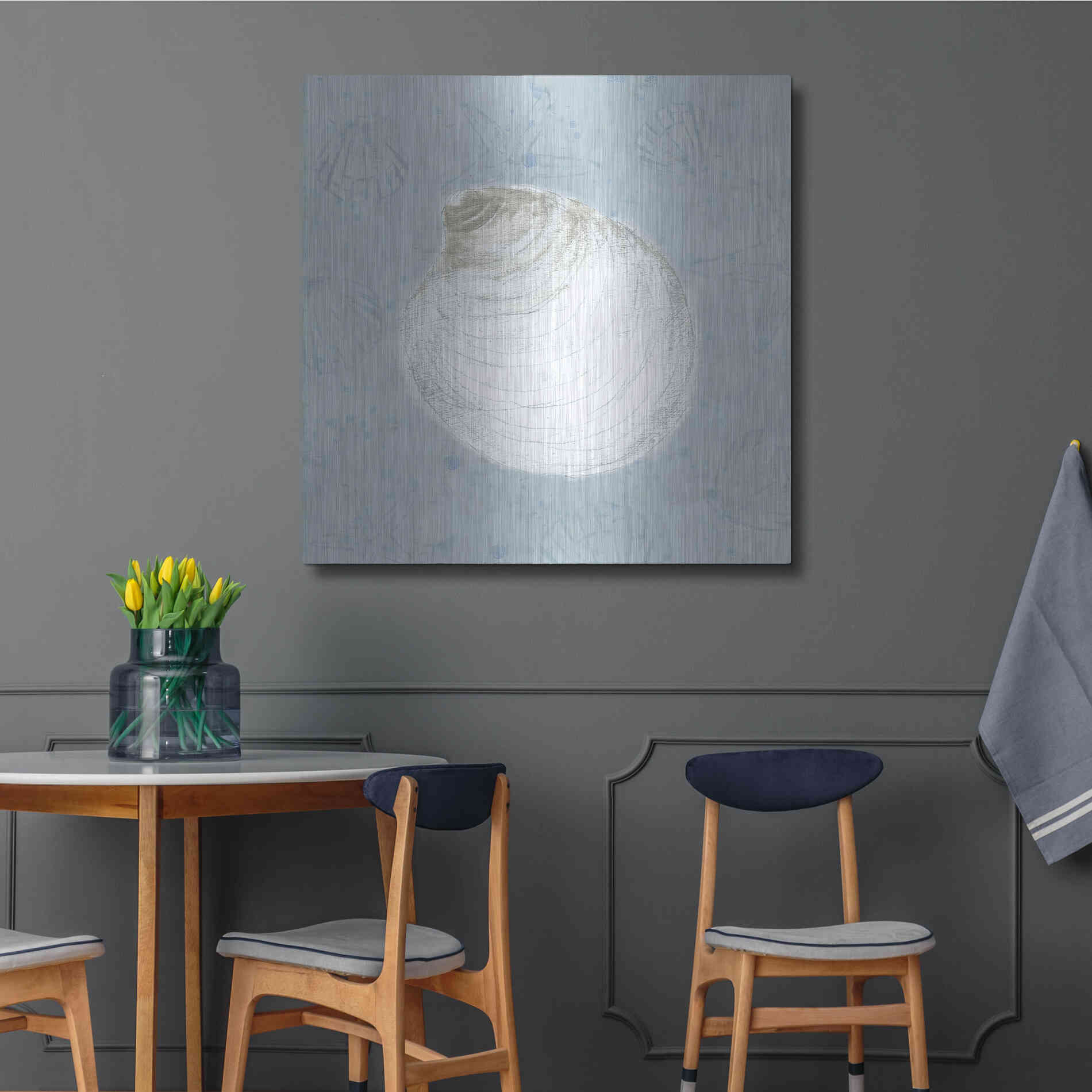 Luxe Metal Art 'Serene Shells II' by James Wiens, Metal Wall Art,36x36