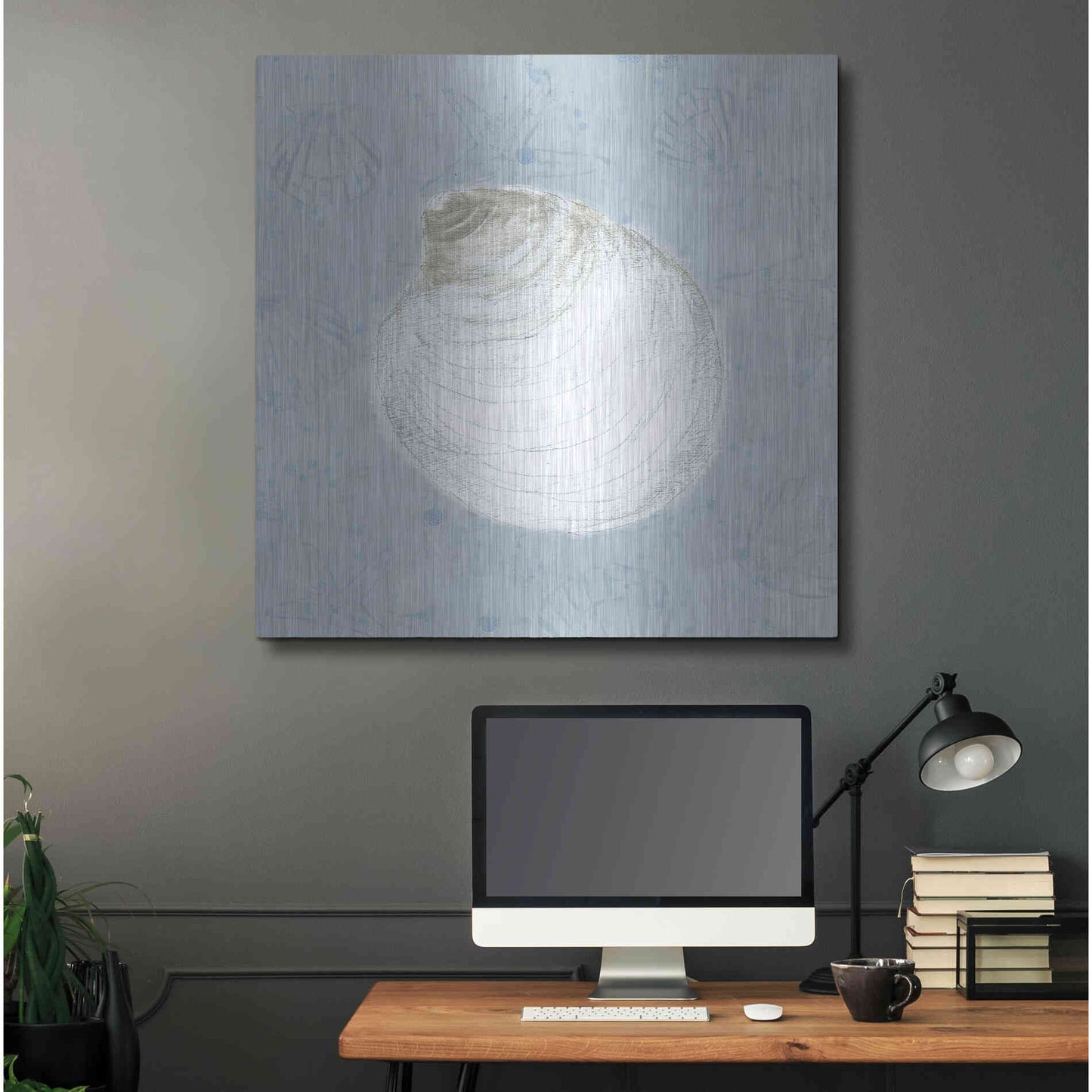 Luxe Metal Art 'Serene Shells II' by James Wiens, Metal Wall Art,36x36
