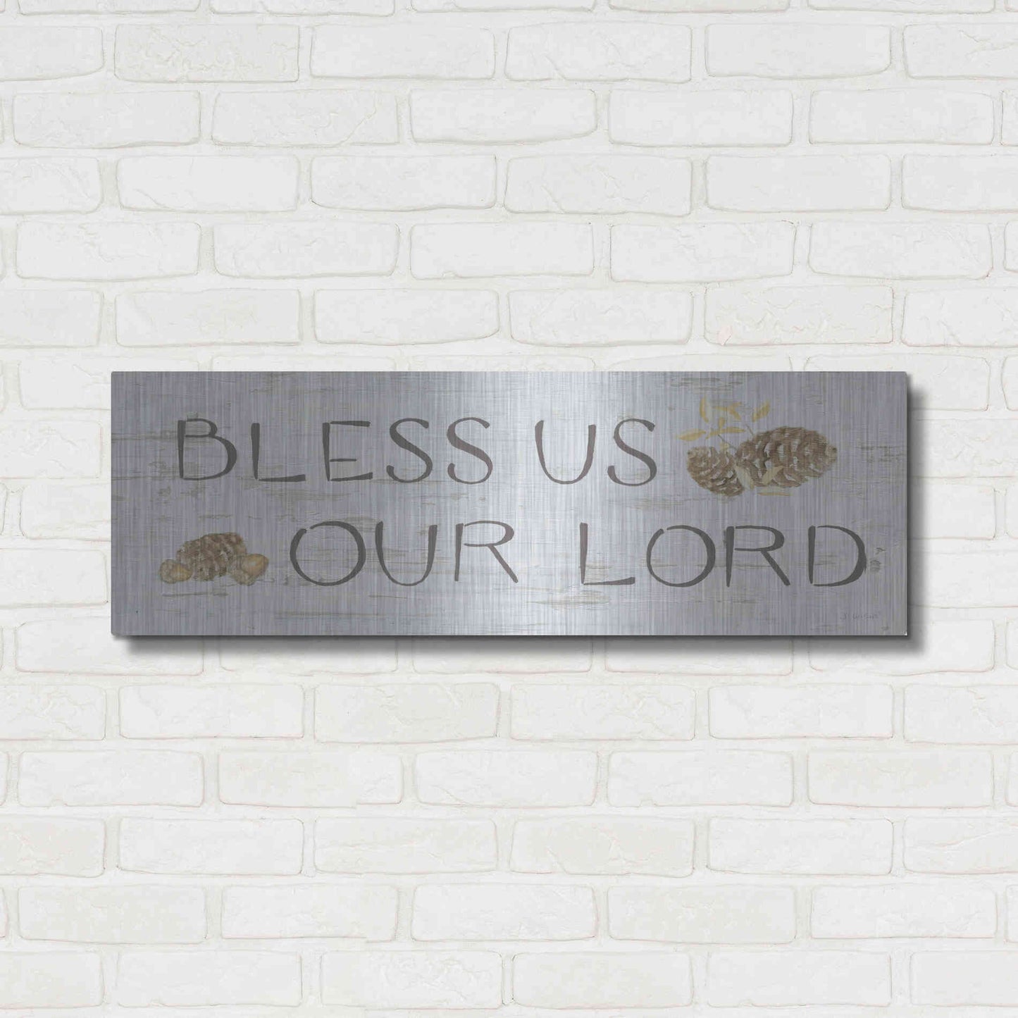 Luxe Metal Art 'Beautiful Bounty Sign II' by James Wiens, Metal Wall Art,36x12