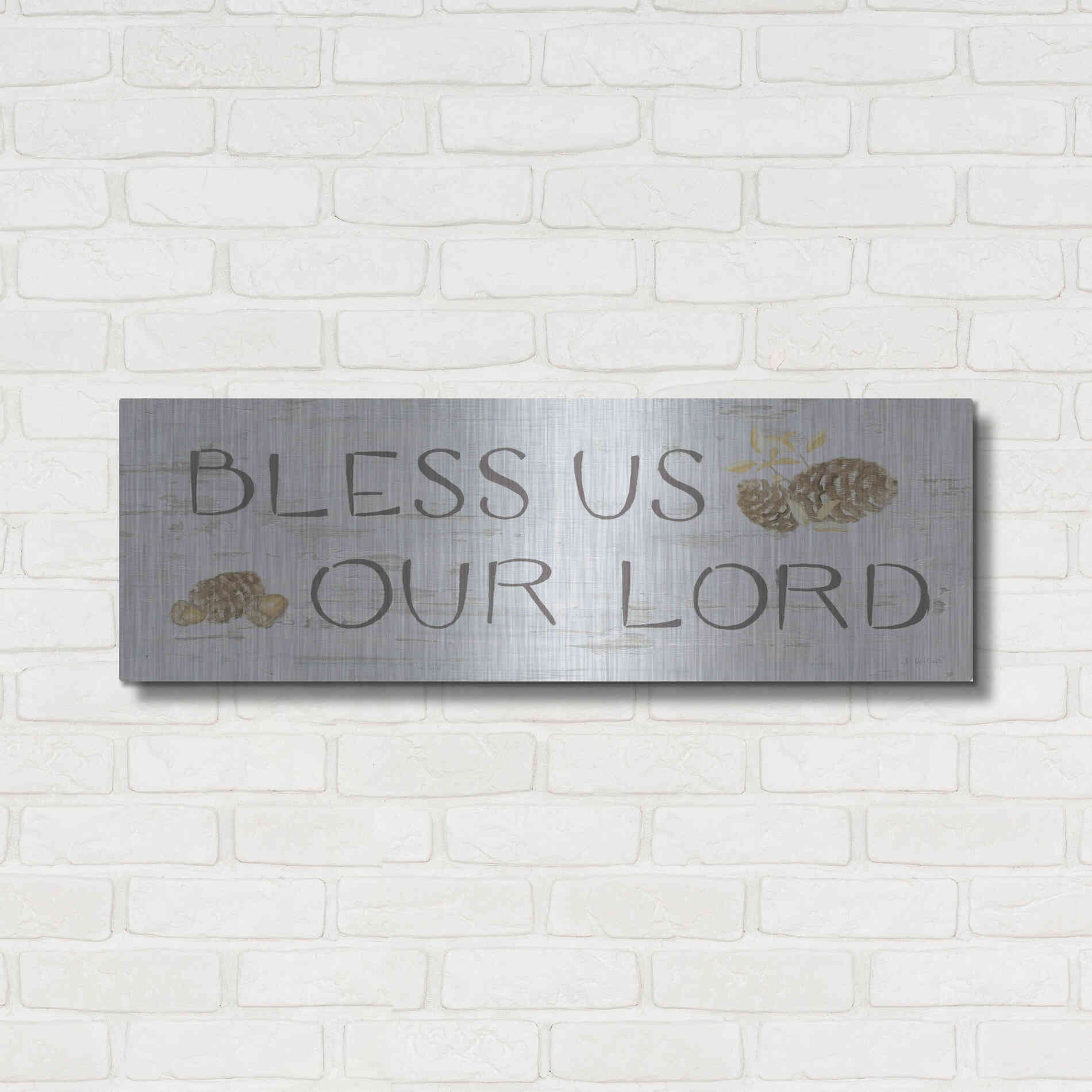 Luxe Metal Art 'Beautiful Bounty Sign II' by James Wiens, Metal Wall Art,36x12