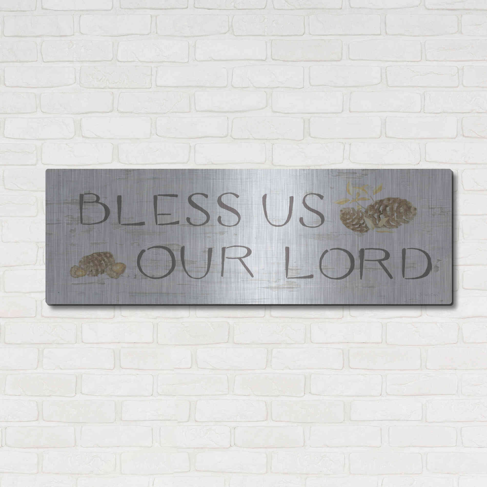 Luxe Metal Art 'Beautiful Bounty Sign II' by James Wiens, Metal Wall Art,48x16