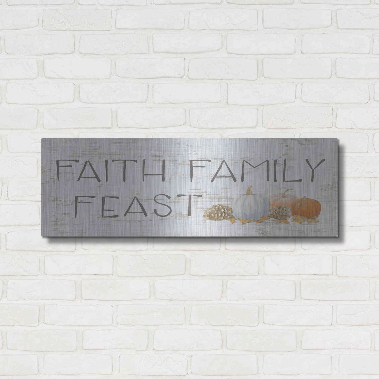 Luxe Metal Art 'Beautiful Bounty Sign III' by James Wiens, Metal Wall Art,36x12