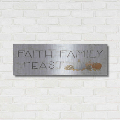 Luxe Metal Art 'Beautiful Bounty Sign III' by James Wiens, Metal Wall Art,36x12