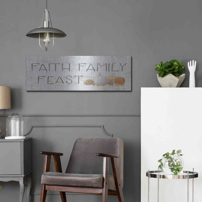 Luxe Metal Art 'Beautiful Bounty Sign III' by James Wiens, Metal Wall Art,36x12