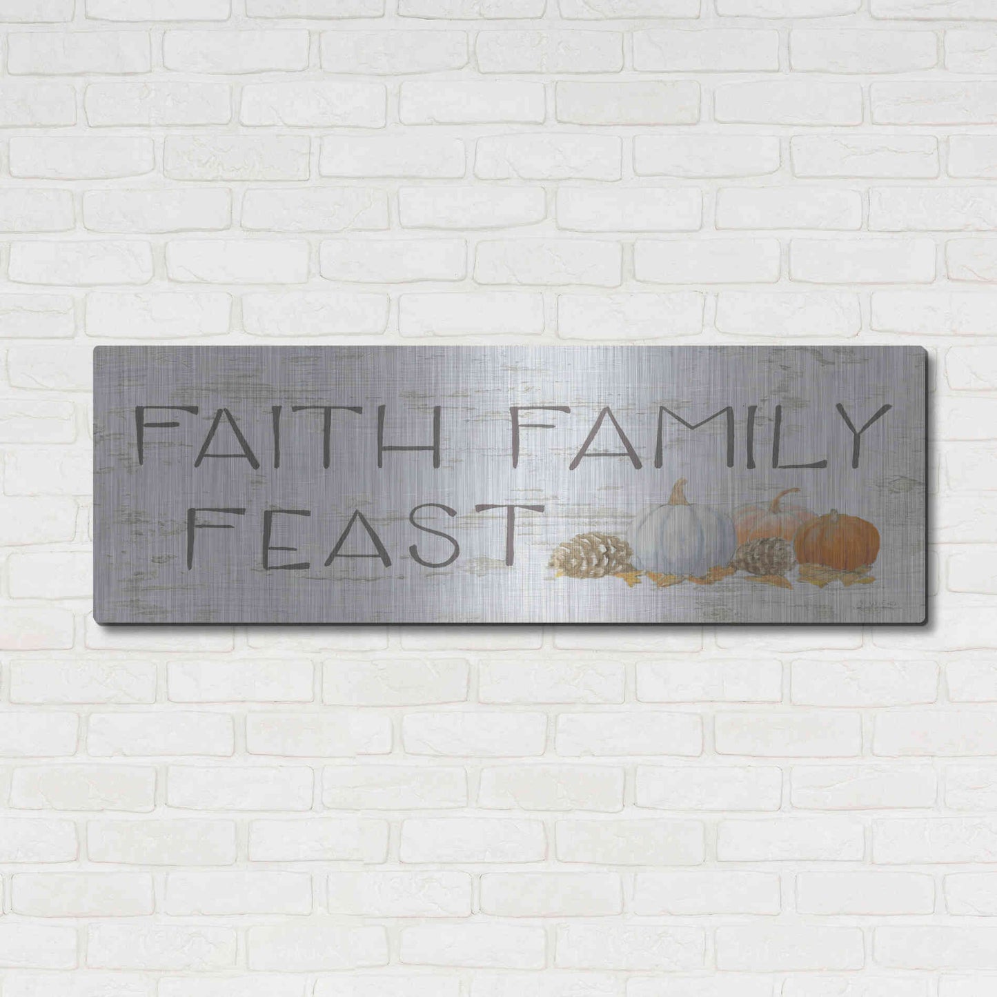 Luxe Metal Art 'Beautiful Bounty Sign III' by James Wiens, Metal Wall Art,48x16