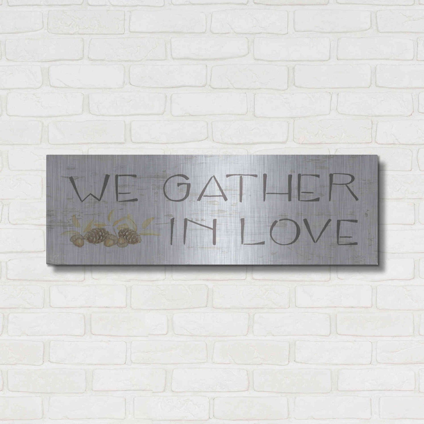 Luxe Metal Art 'Beautiful Bounty Sign IV' by James Wiens, Metal Wall Art,36x12