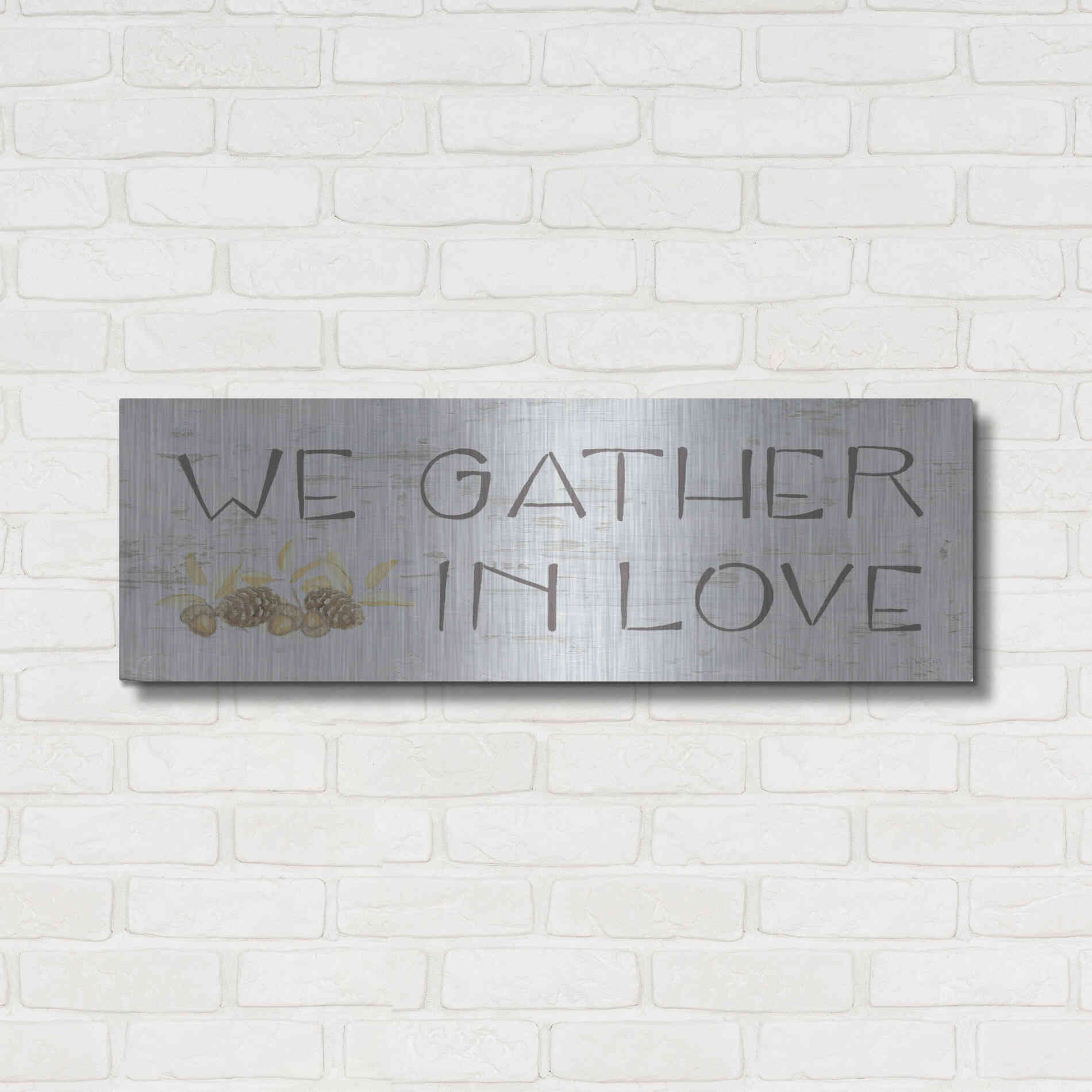 Luxe Metal Art 'Beautiful Bounty Sign IV' by James Wiens, Metal Wall Art,36x12