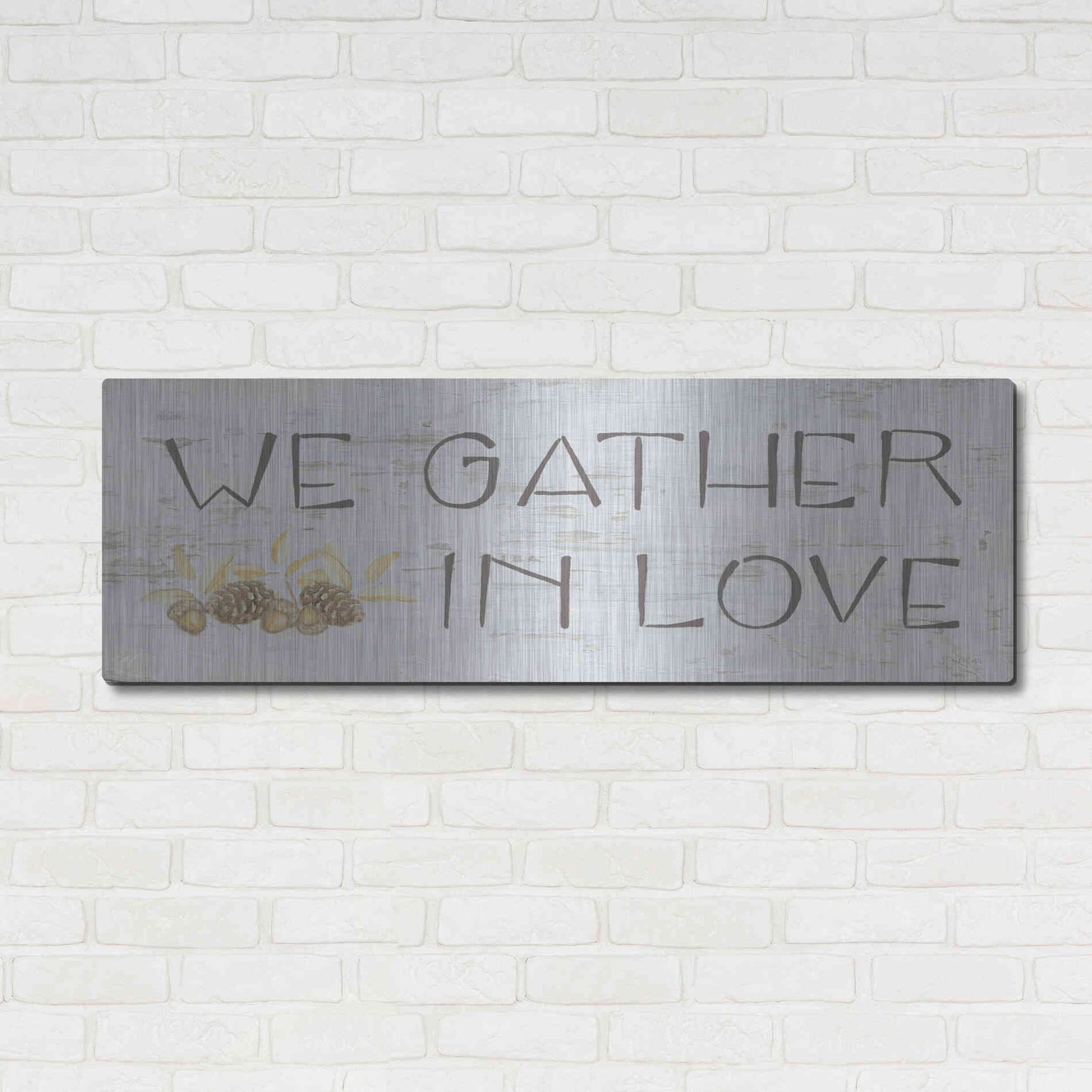 Luxe Metal Art 'Beautiful Bounty Sign IV' by James Wiens, Metal Wall Art,48x16