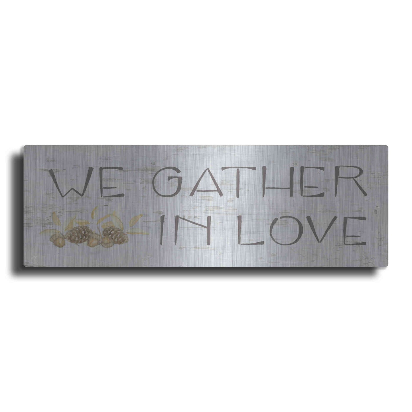 Luxe Metal Art 'Beautiful Bounty Sign IV' by James Wiens, Metal Wall Art