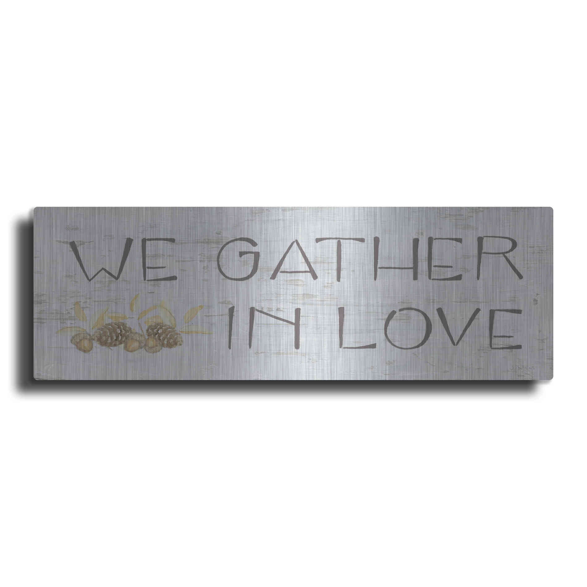 Luxe Metal Art 'Beautiful Bounty Sign IV' by James Wiens, Metal Wall Art