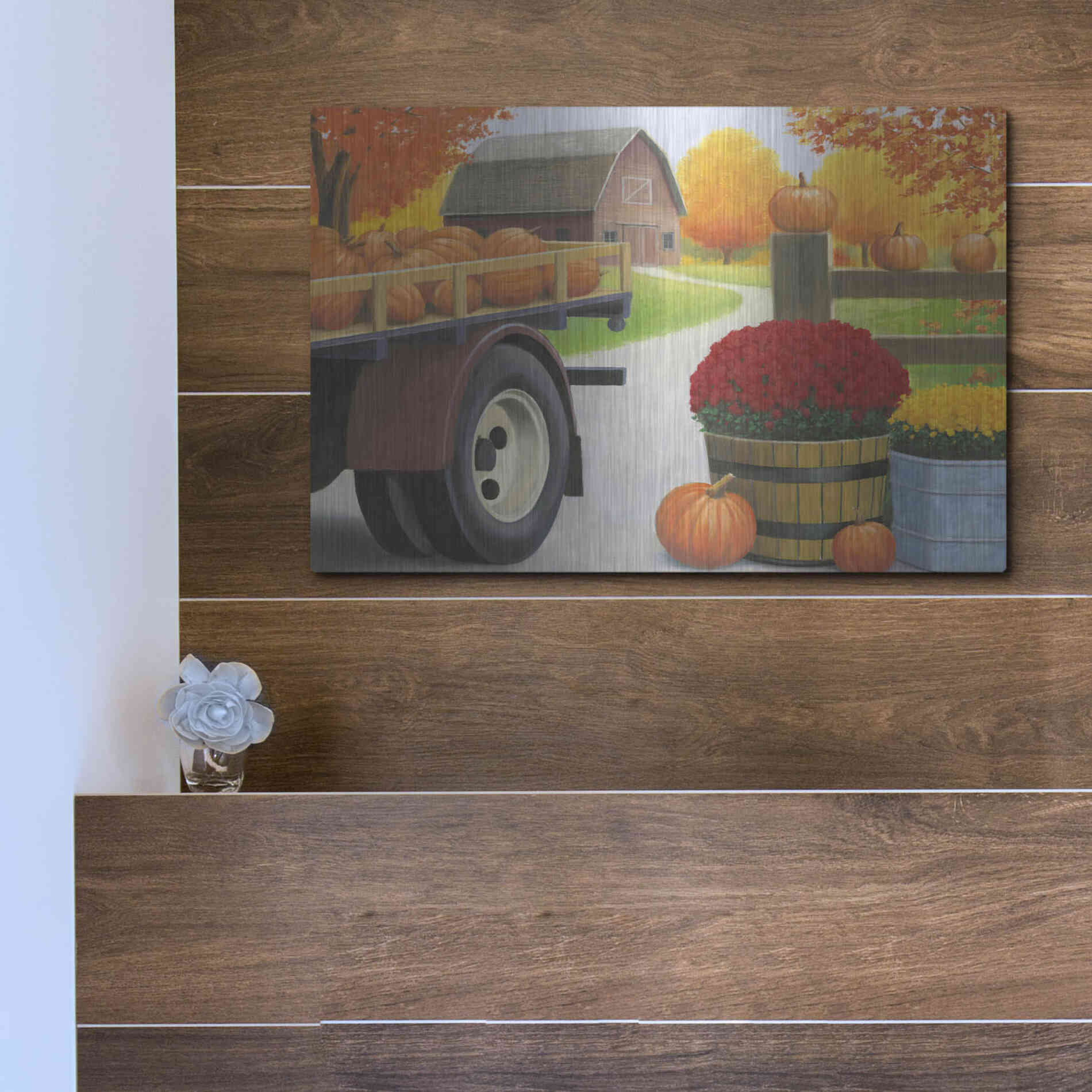 Luxe Metal Art 'Autumn Affinity I' by James Wiens, Metal Wall Art,16x12