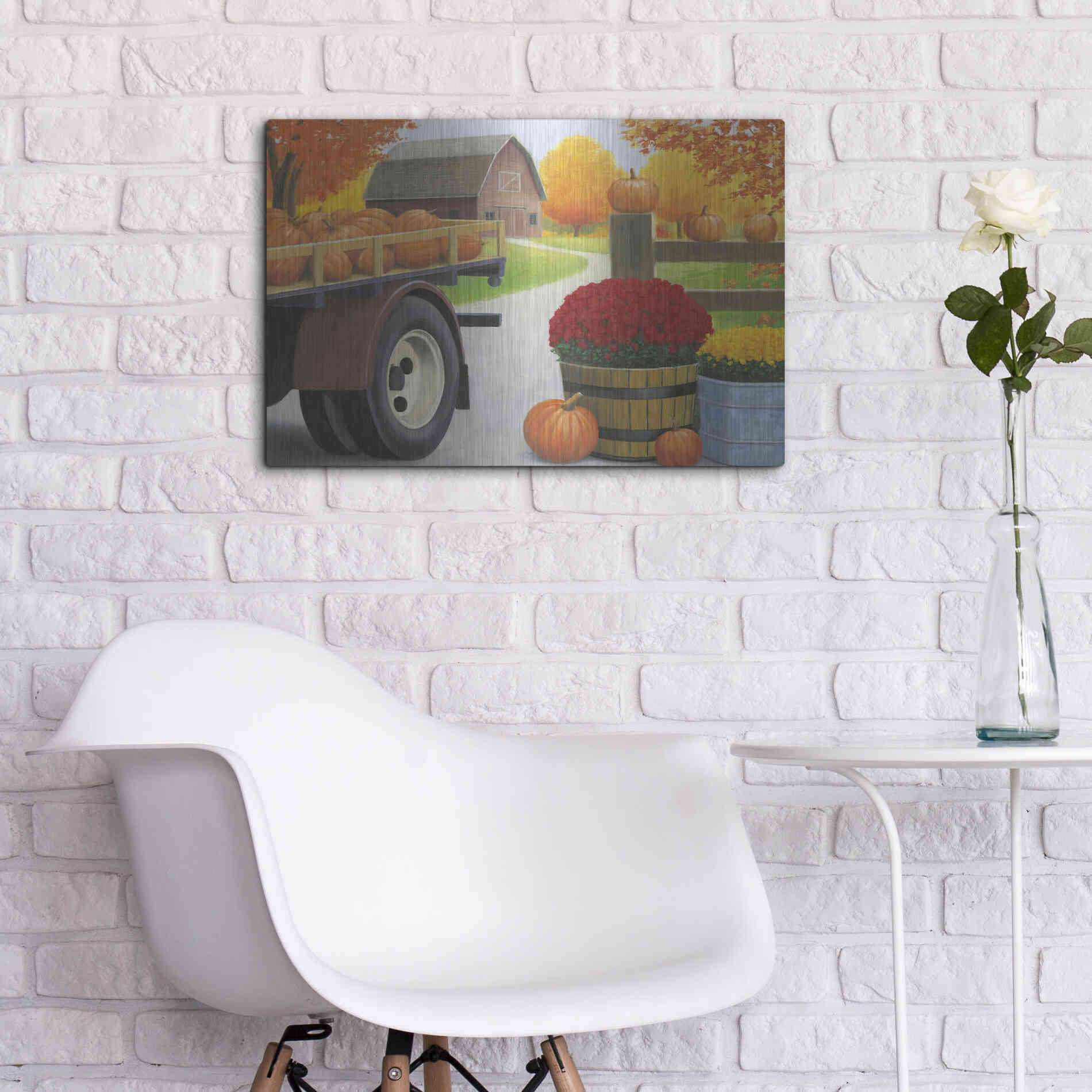 Luxe Metal Art 'Autumn Affinity I' by James Wiens, Metal Wall Art,24x16