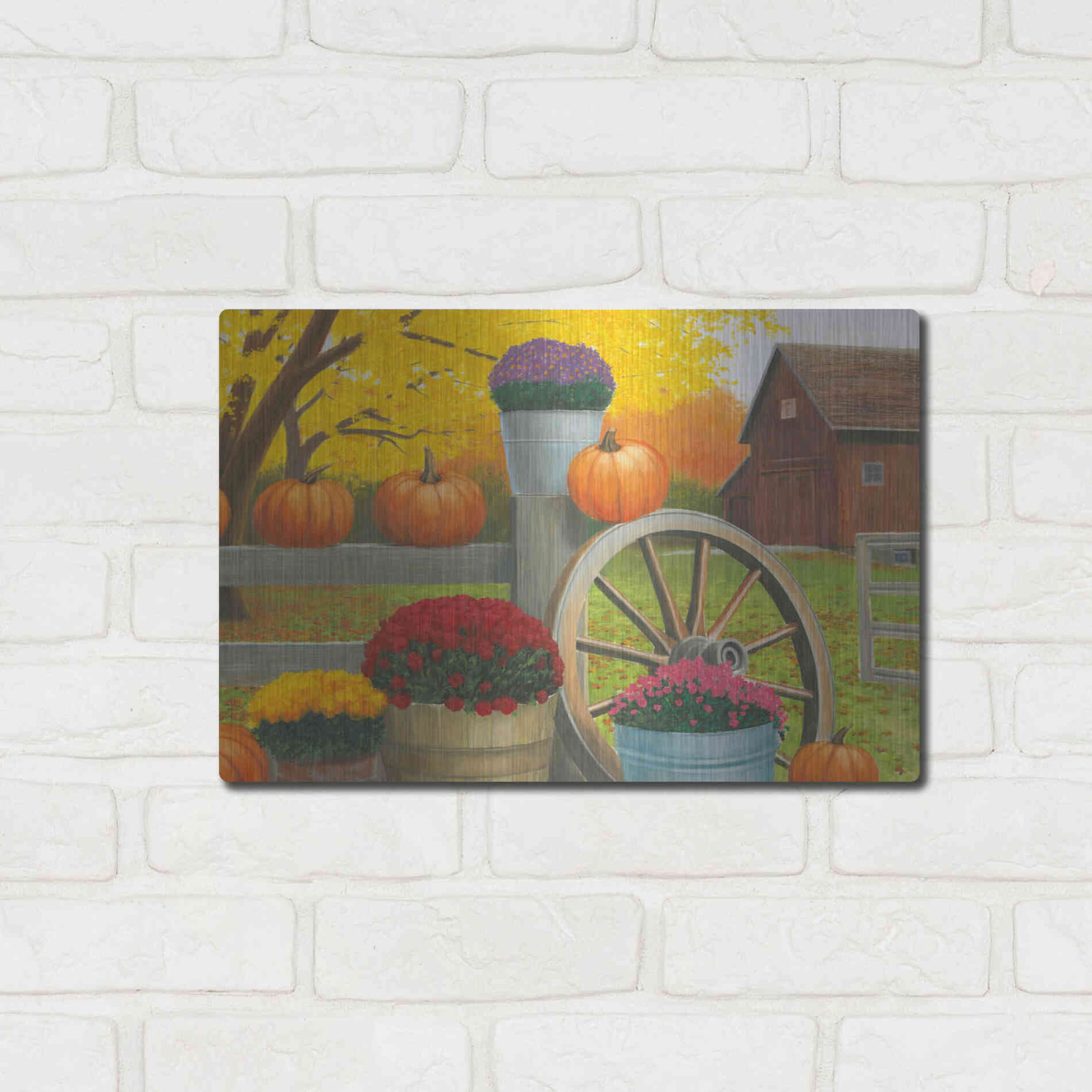 Luxe Metal Art 'Autumn Affinity II' by James Wiens, Metal Wall Art,16x12