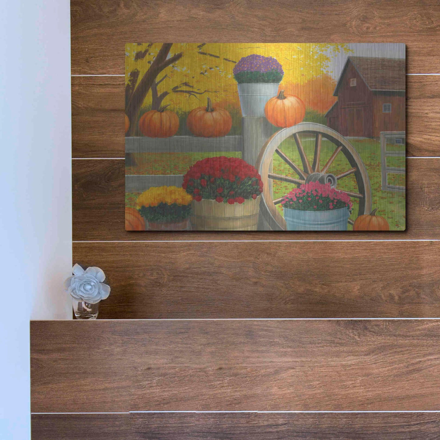 Luxe Metal Art 'Autumn Affinity II' by James Wiens, Metal Wall Art,16x12