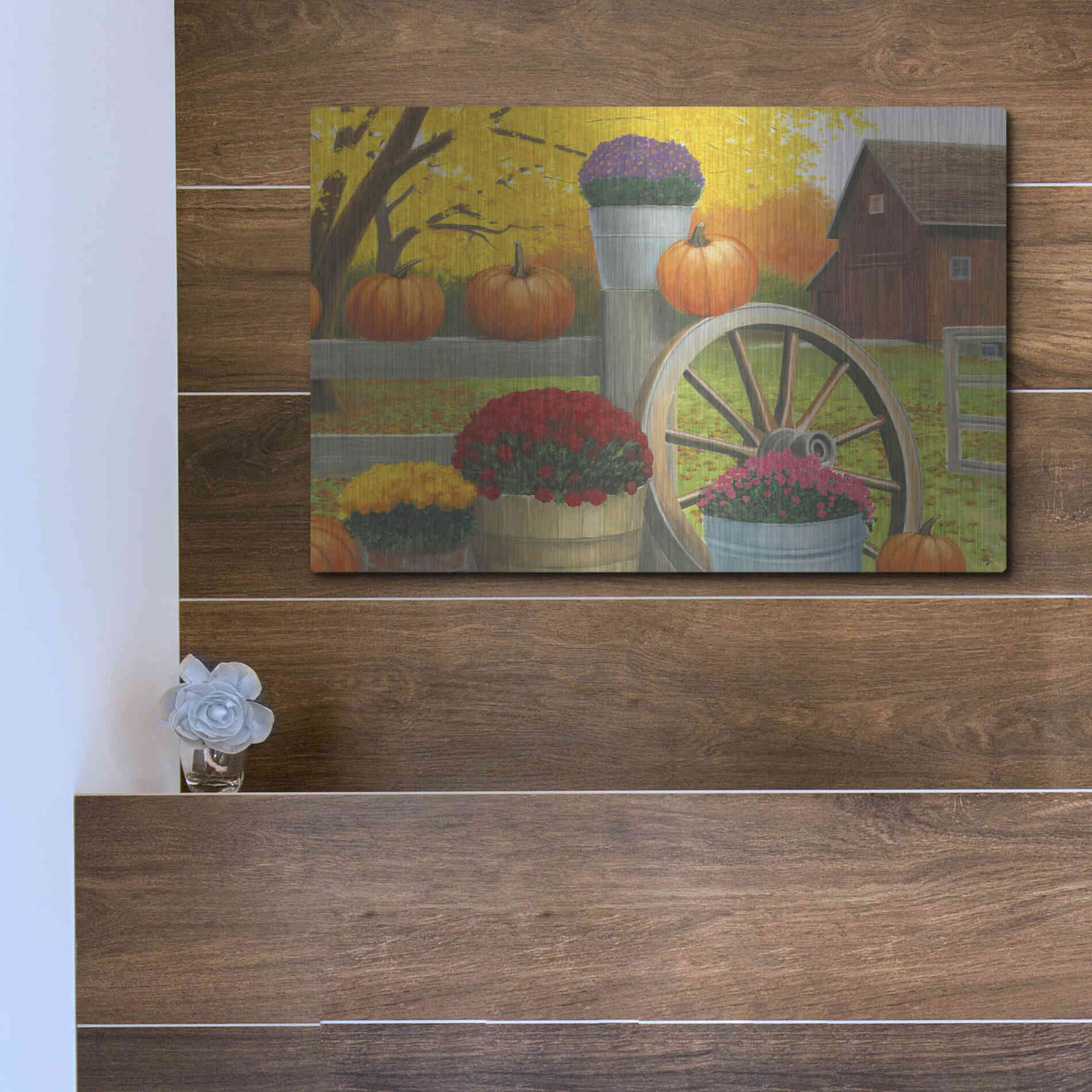 Luxe Metal Art 'Autumn Affinity II' by James Wiens, Metal Wall Art,16x12