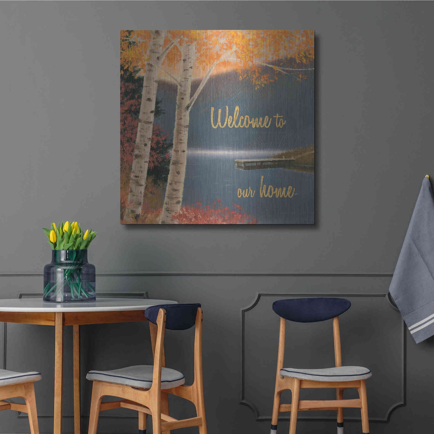 Luxe Metal Art 'Quiet Evening III' by James Wiens, Metal Wall Art,36x36