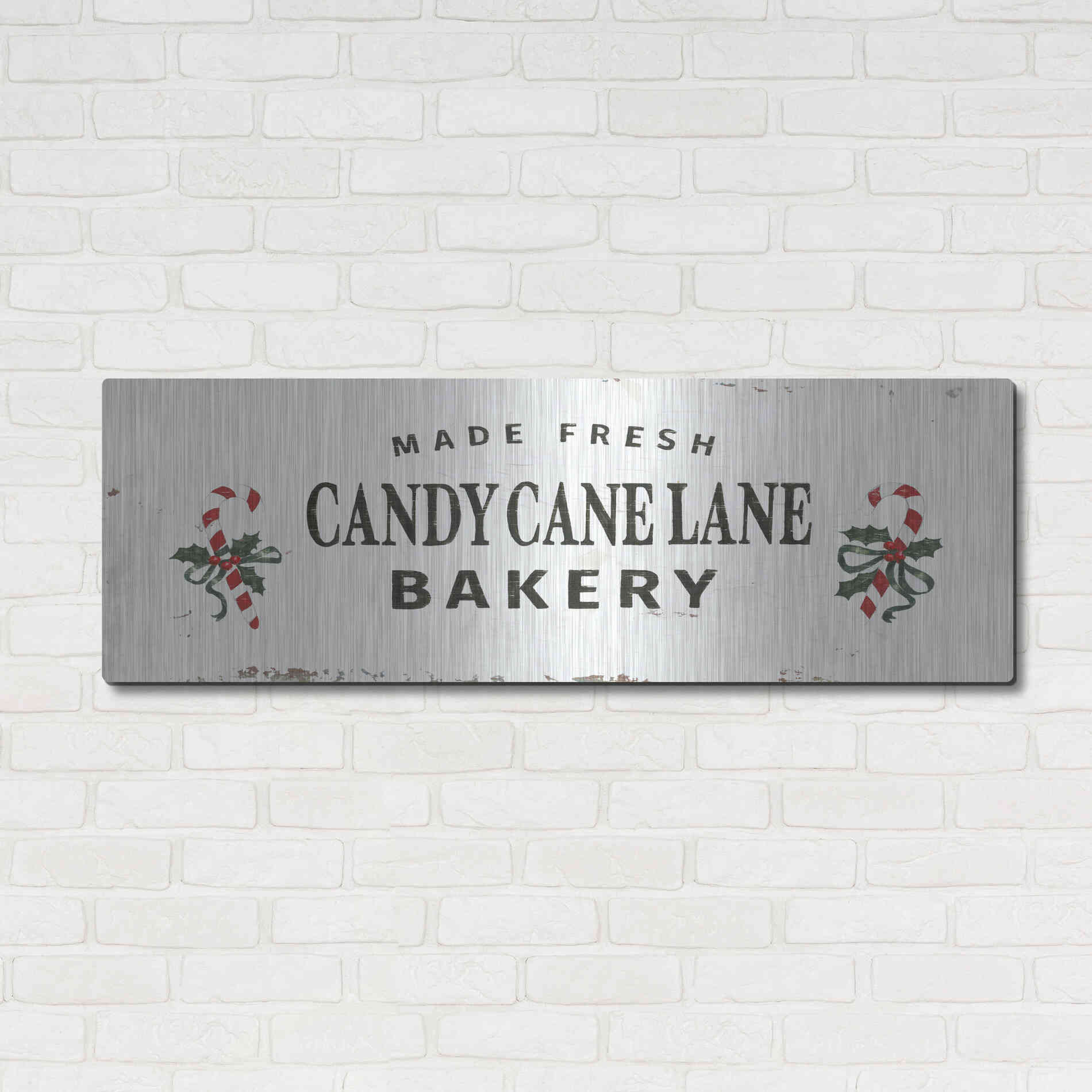 Luxe Metal Art 'Christmas in the Heartland V' by James Wiens, Metal Wall Art,48x16