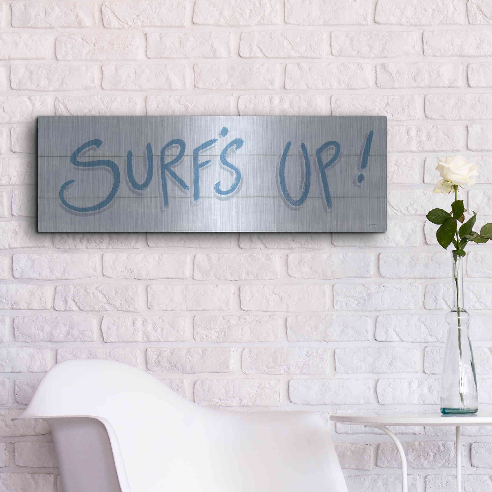 Luxe Metal Art 'Beach Ride XI' by James Wiens, Metal Wall Art,36x12