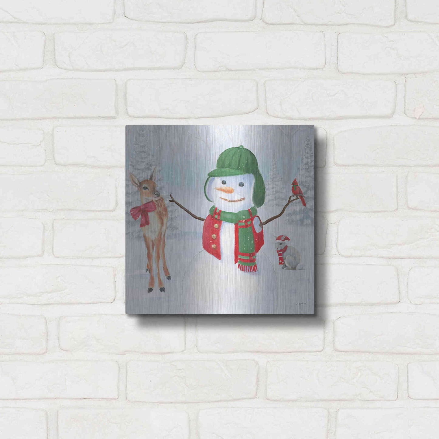 Luxe Metal Art 'Dressed for Christmas I Crop' by James Wiens, Metal Wall Art,12x12